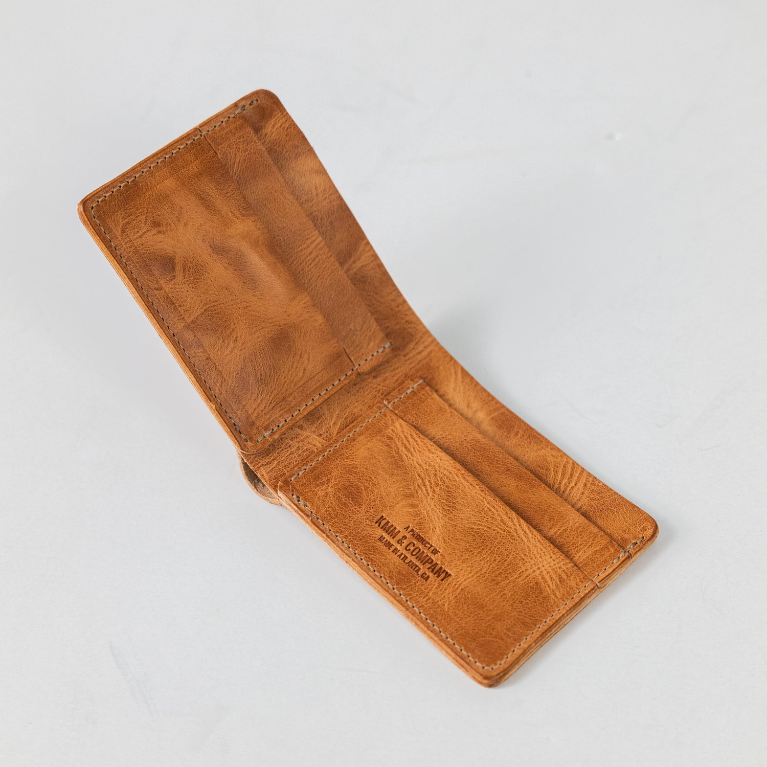 Natural Dublin Billfold- leather billfold wallet - mens leather bifold wallet - KMM & Co.