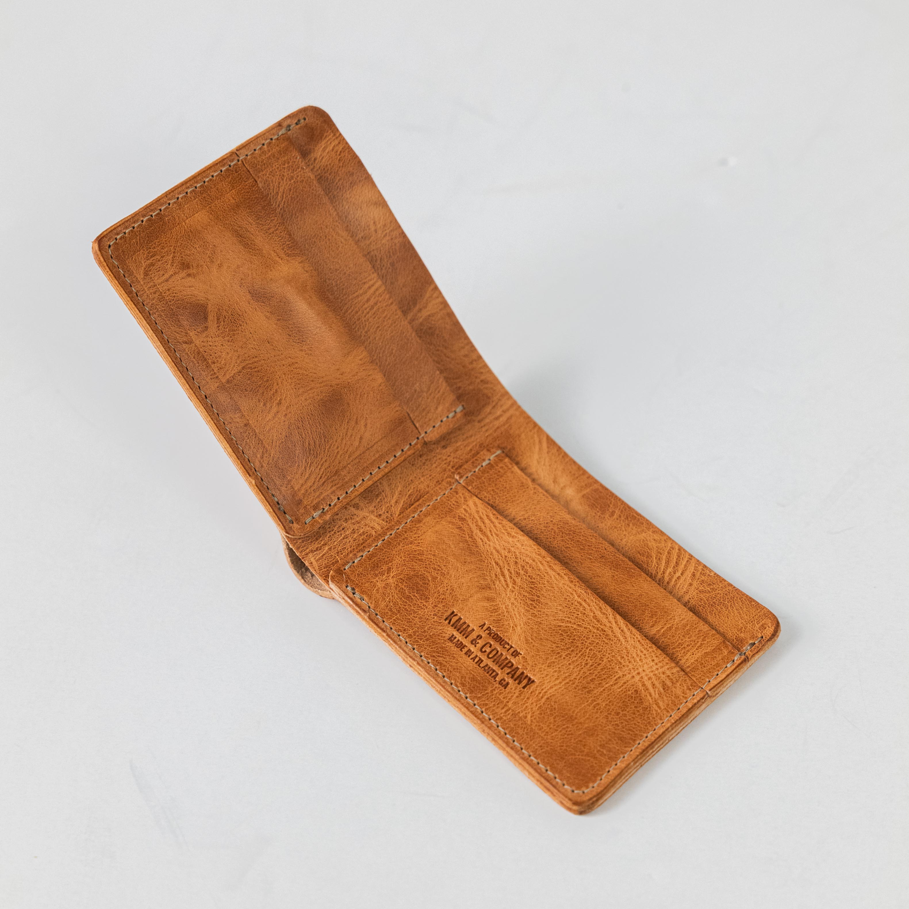 Natural Dublin Billfold- leather billfold wallet - mens leather bifold wallet - KMM & Co.