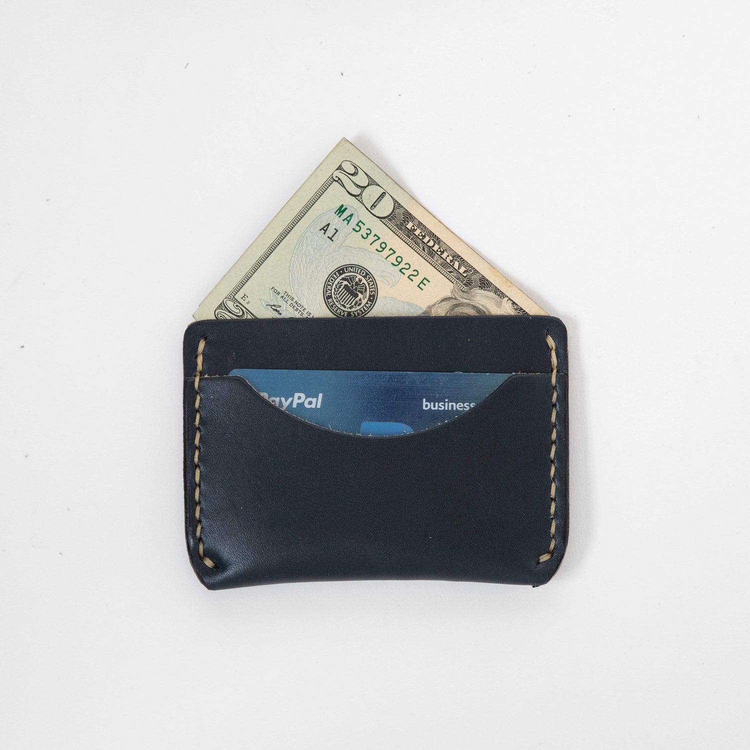 Navy Card Case- mens leather wallet - leather wallets for women - KMM & Co.