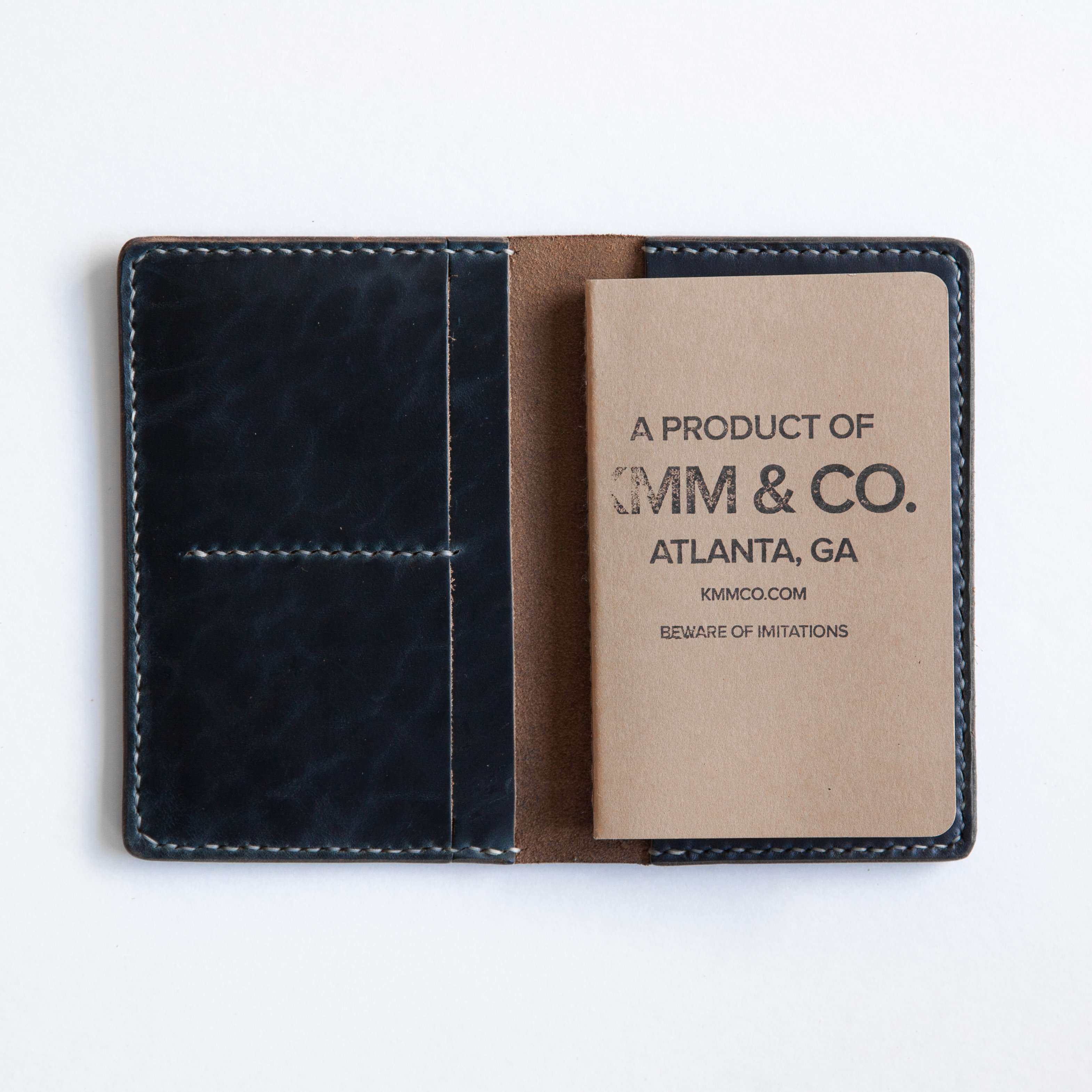 Navy Chromexcel Notebook Wallet- leather notebook cover - passport holder - KMM &amp; Co.