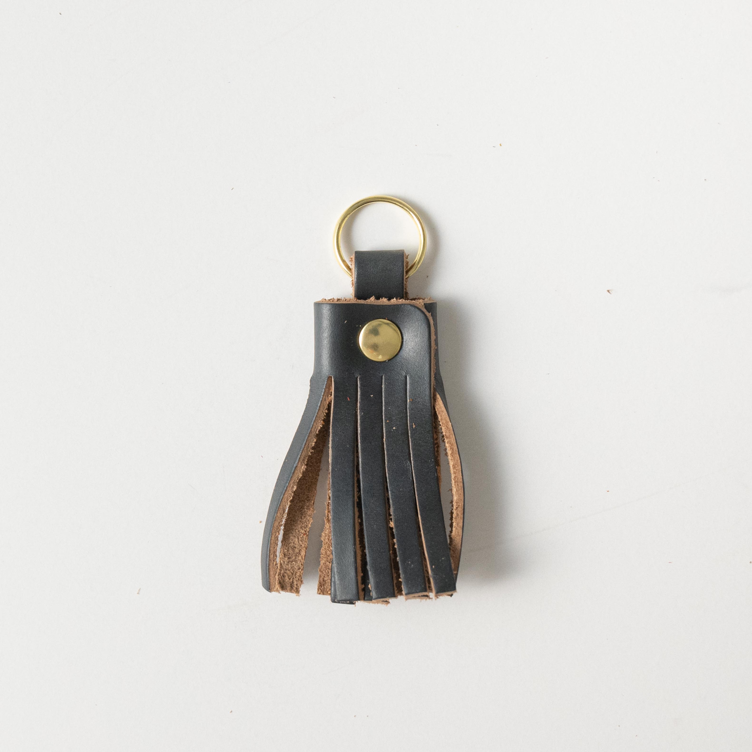 Navy Chromexcel Tassel Keychain- leather tassel keychain - KMM & Co.