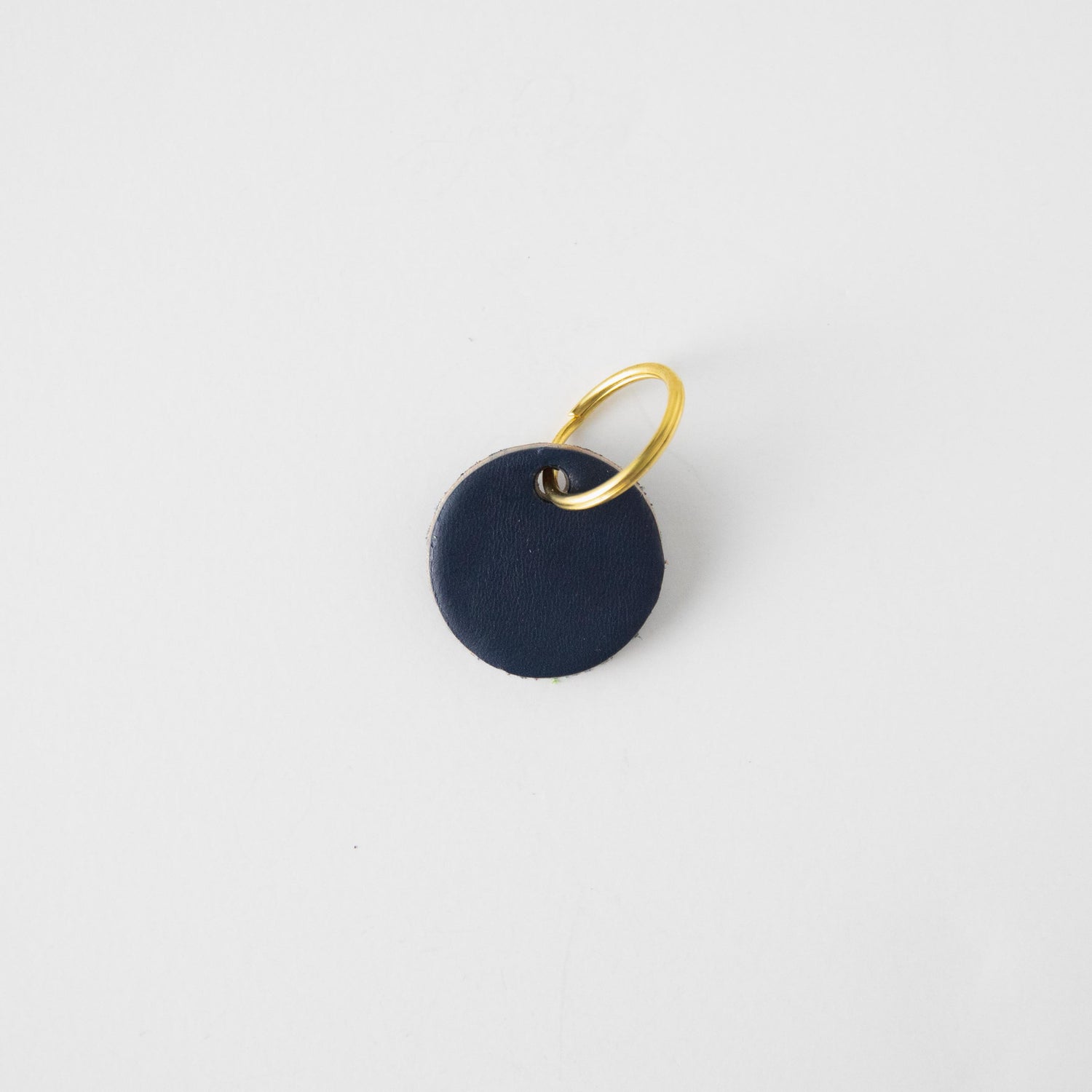 Navy Circle Key Fob- leather keychain - leather key holder - leather key fob - KMM & Co.