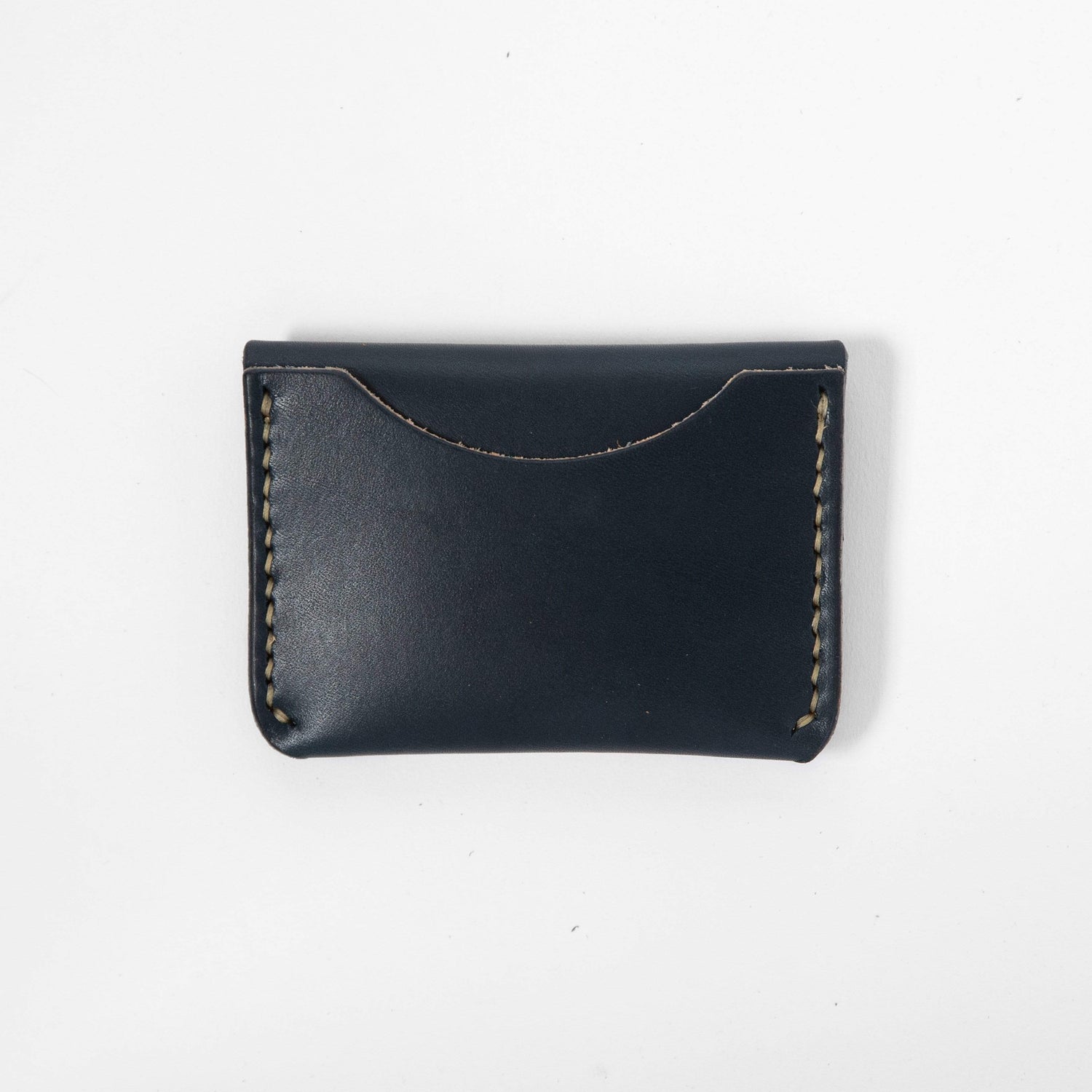 Navy Flap Wallet- mens leather wallet - handmade leather wallets at KMM & Co.