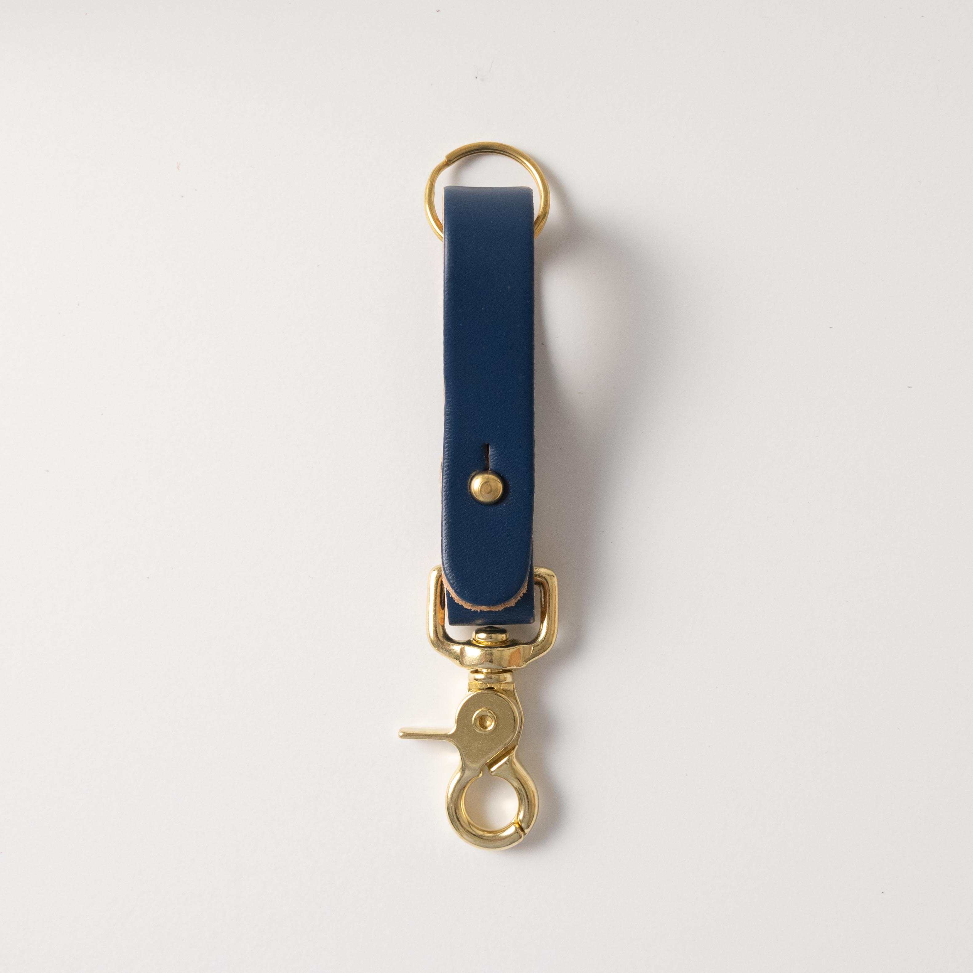 Navy Key Lanyard- leather keychain for men and women - KMM &amp; Co.