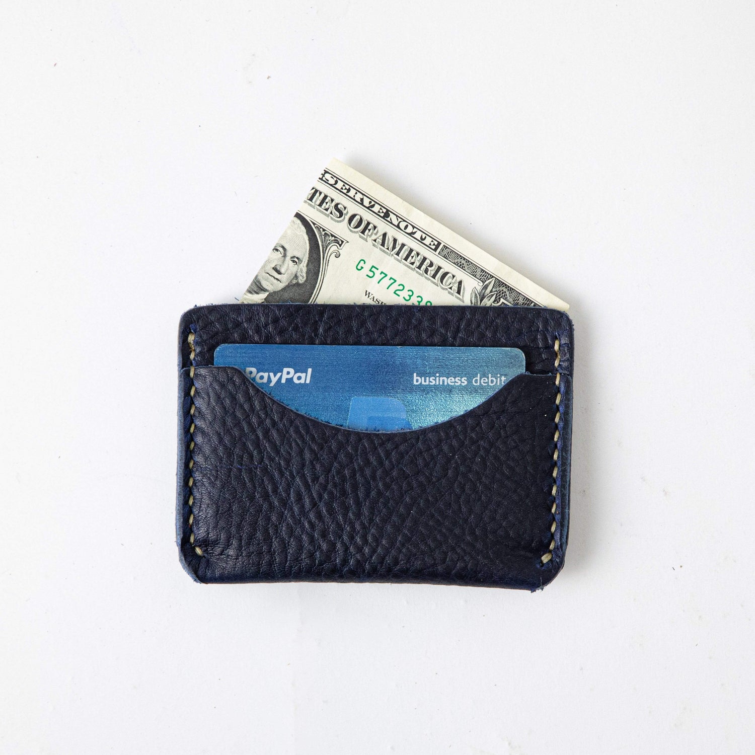 Navy Kodiak Card Case- mens leather wallet - leather wallets for women - KMM & Co.