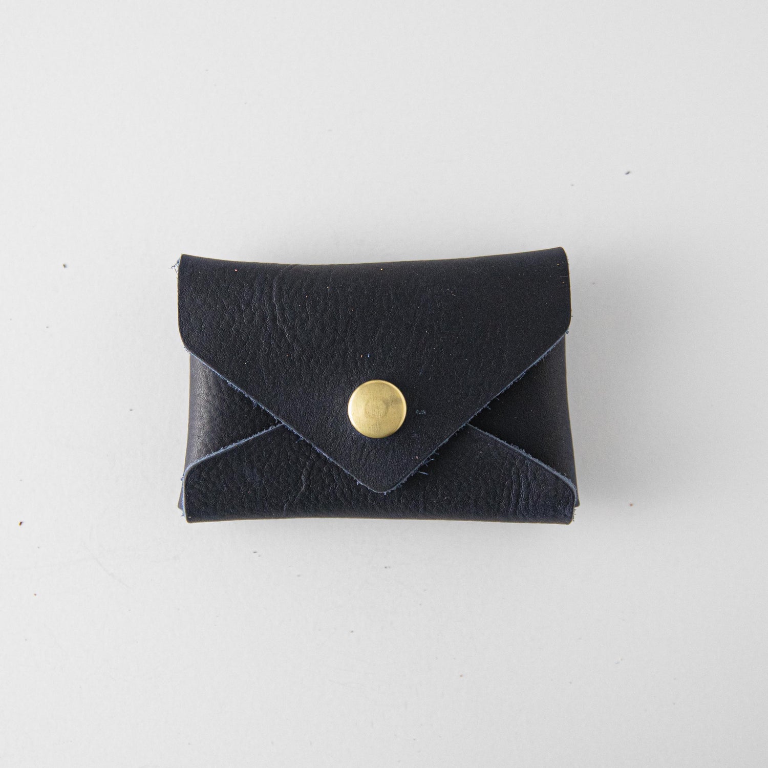Navy Kodiak Card Envelope- card holder wallet - leather wallet made in America at KMM & Co.