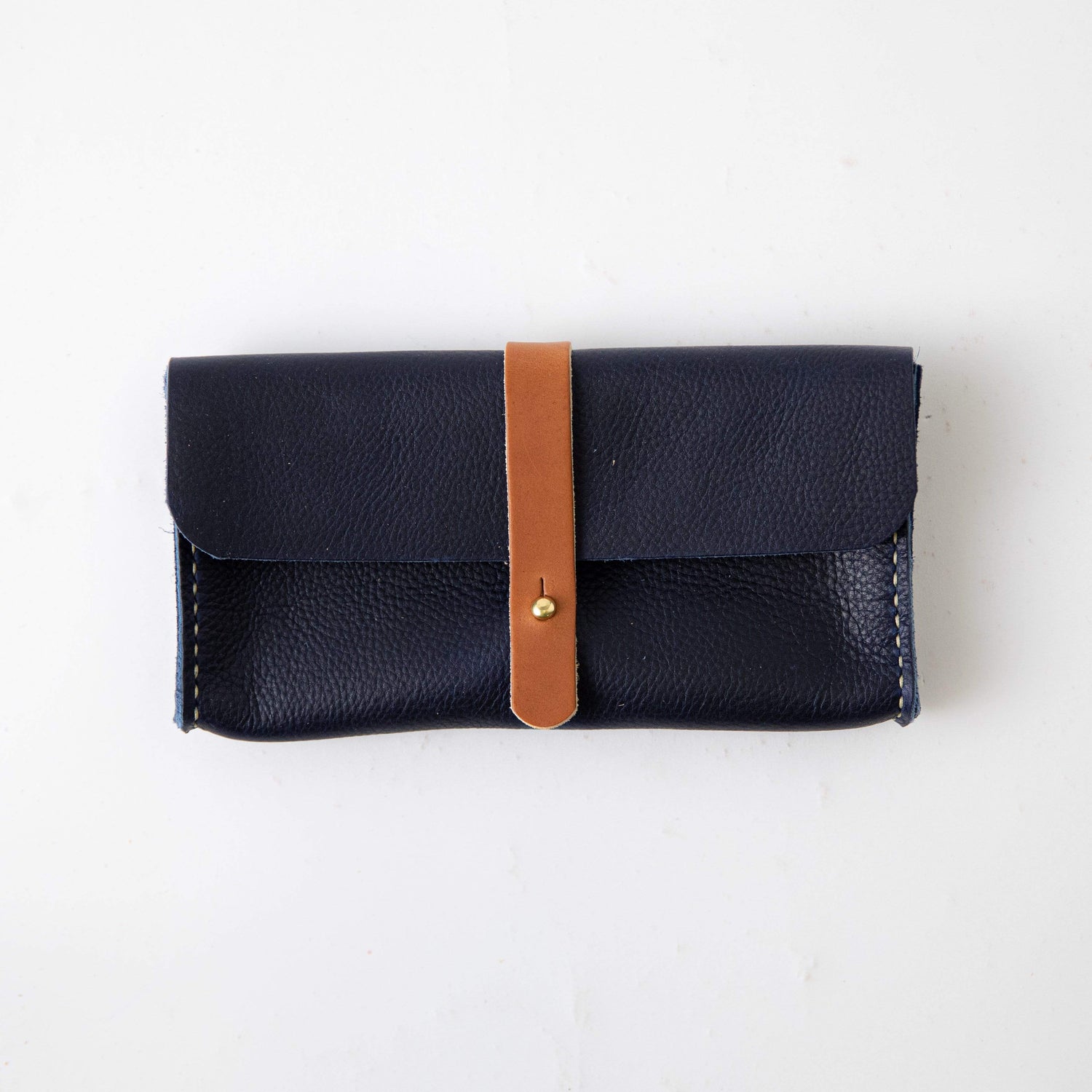 Navy Kodiak Clutch Wallet- leather clutch bag - leather handmade bags - KMM & Co.