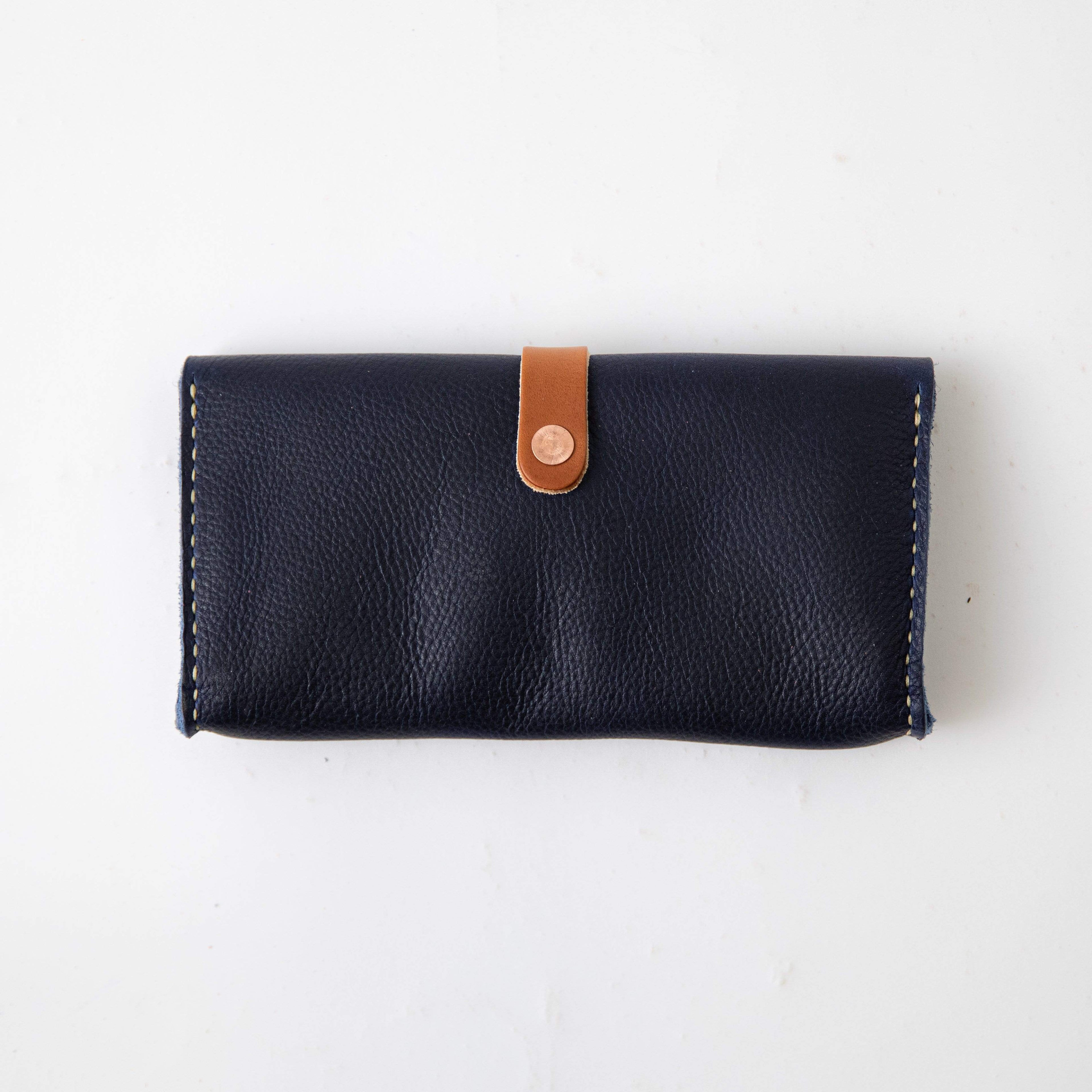Navy Kodiak Clutch Wallet- leather clutch bag - leather handmade bags - KMM & Co.