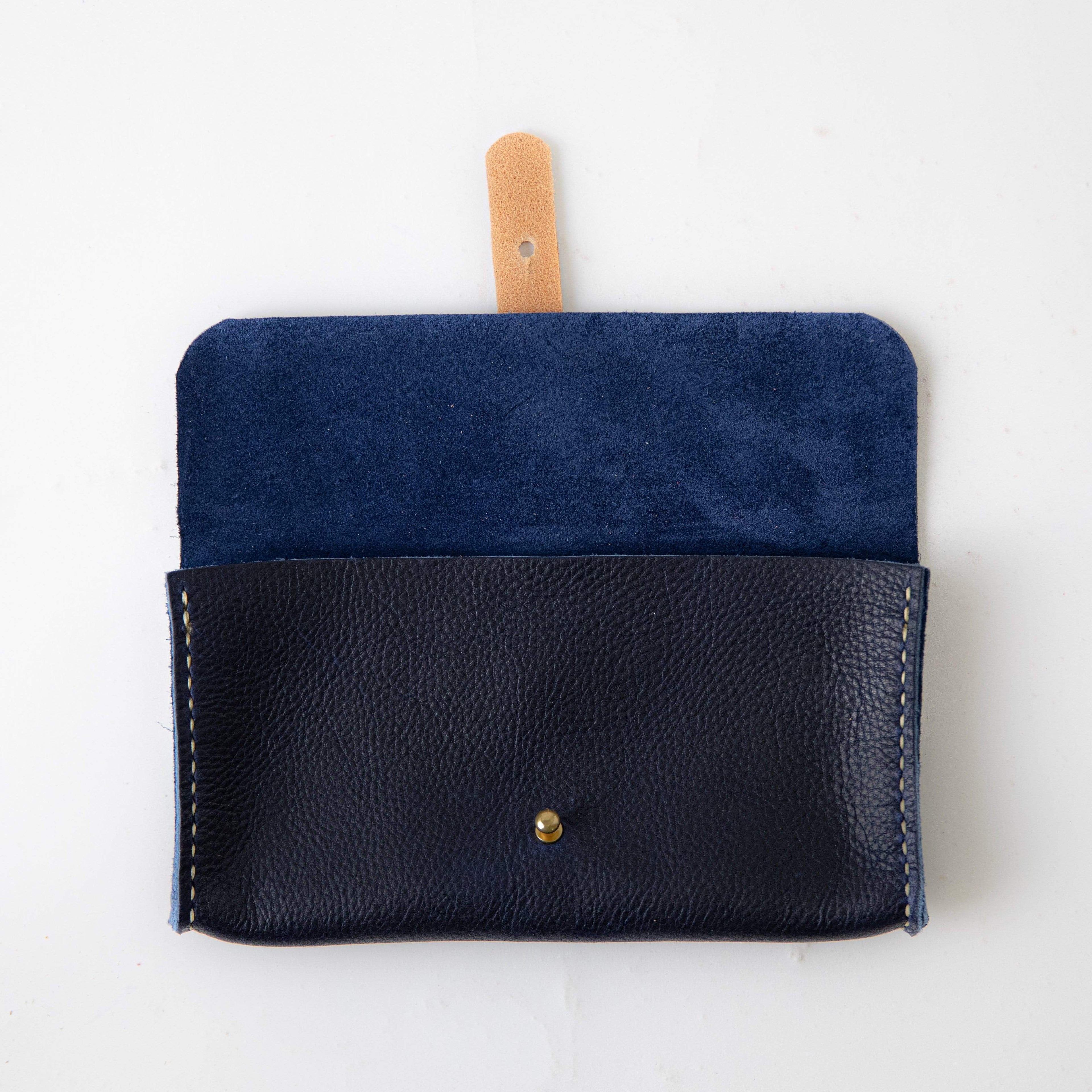 Navy Kodiak Clutch Wallet- leather clutch bag - leather handmade bags - KMM & Co.