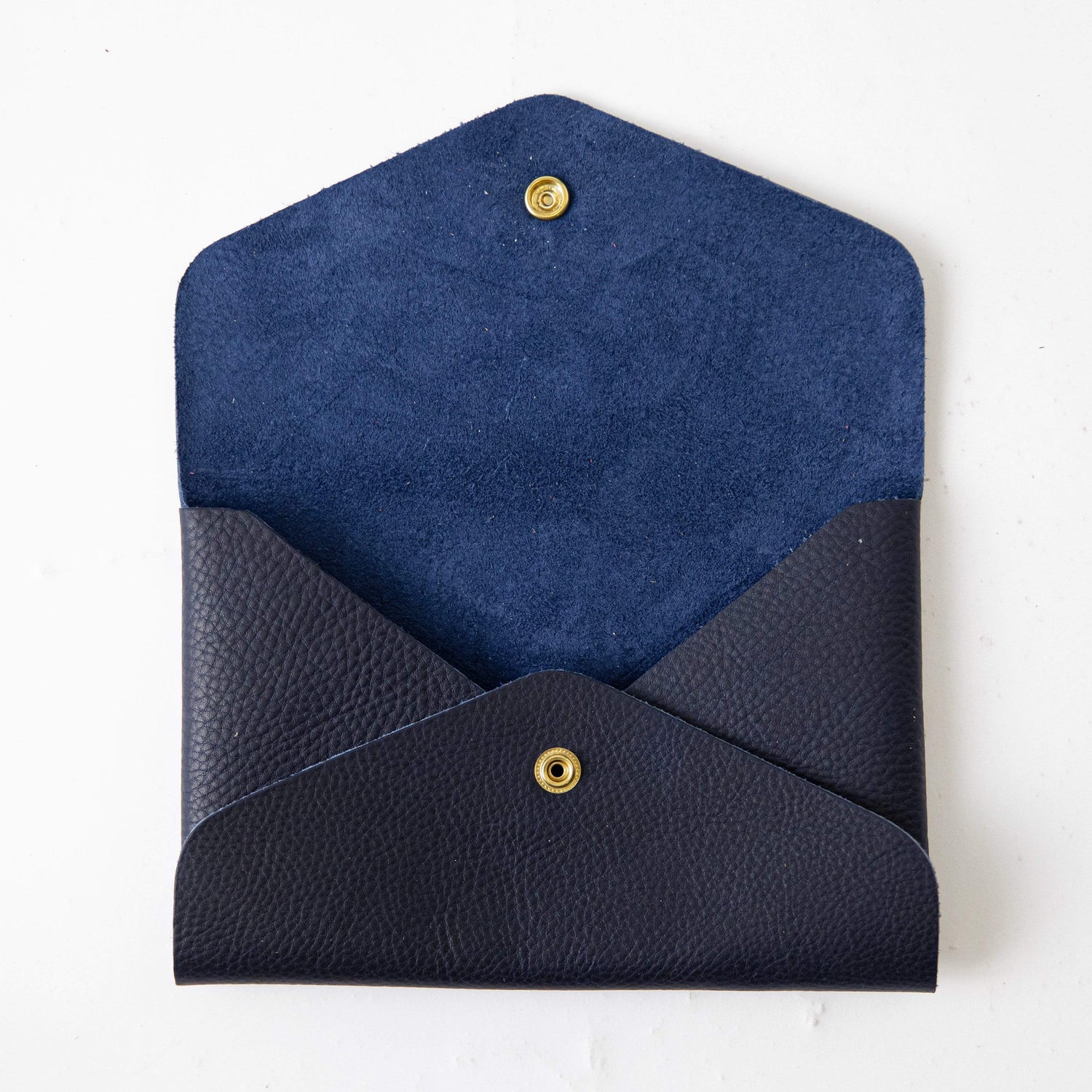 Navy Kodiak Envelope Clutch- leather clutch bag - handmade leather bags - KMM & Co.