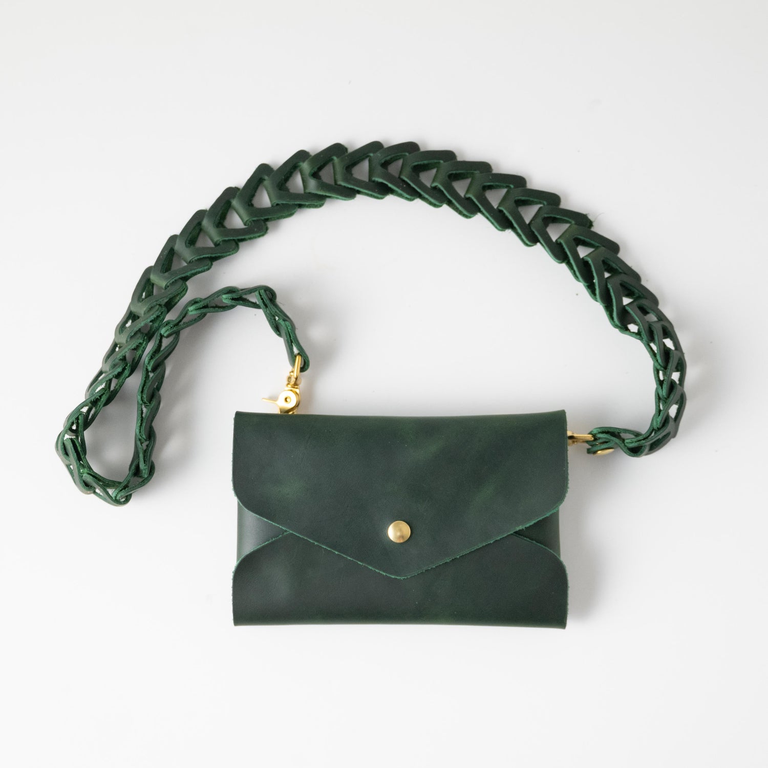 Navy Kodiak Envelope Clutch- leather clutch bag - handmade leather bags - KMM & Co.