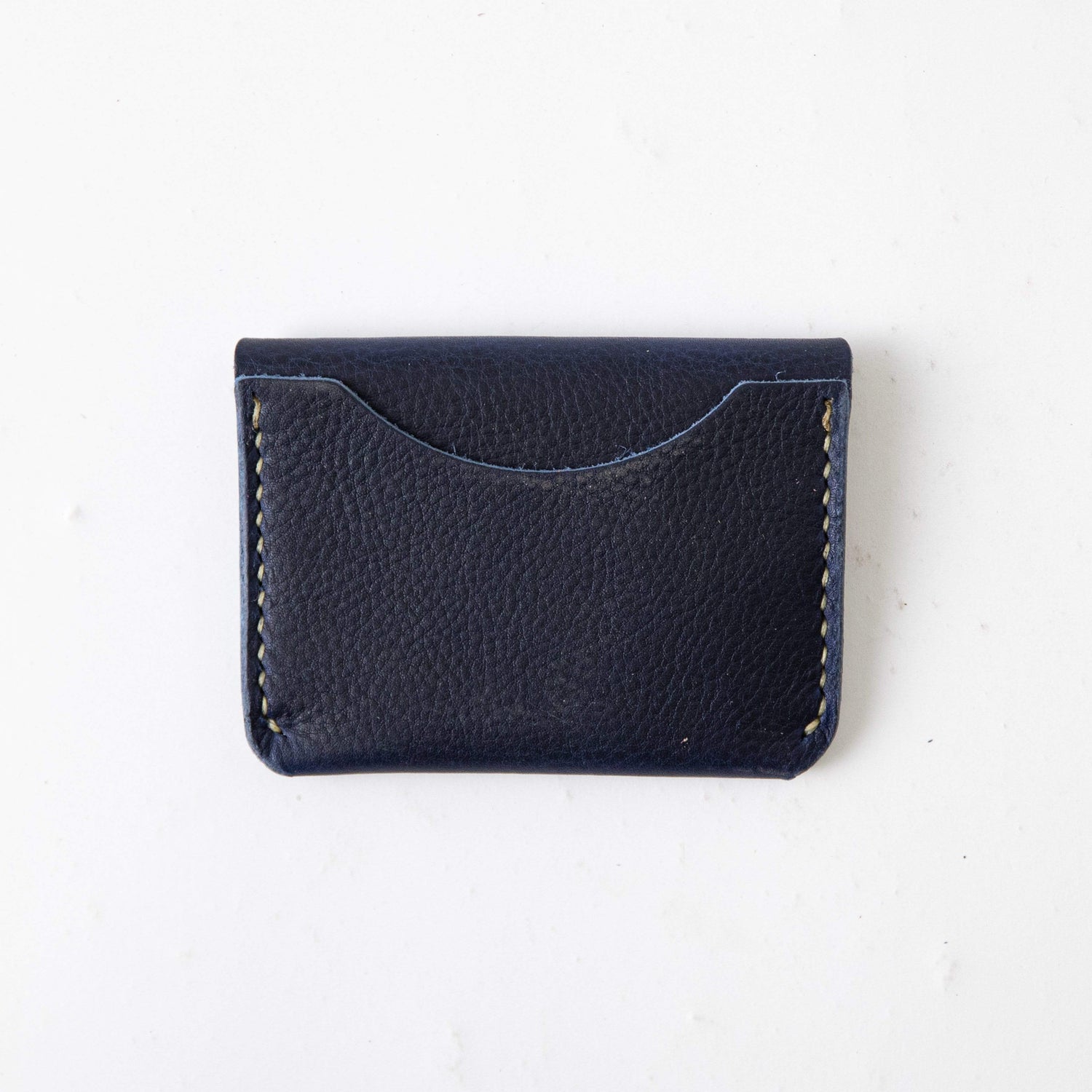 Navy Kodiak Flap Wallet- mens leather wallet - handmade leather wallets at KMM & Co.