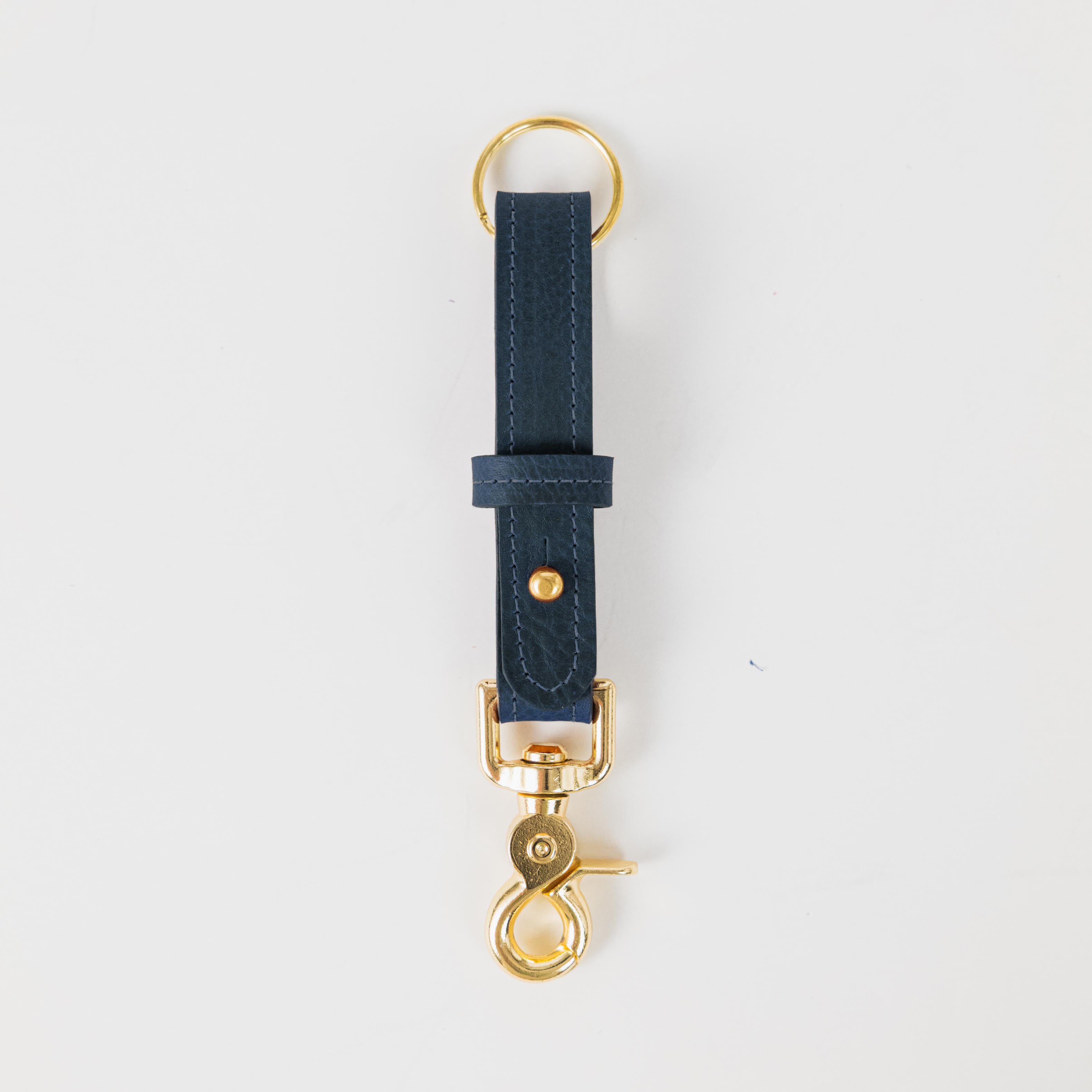 Navy Kodiak Key Lanyard- leather keychain for men and women - KMM & Co.