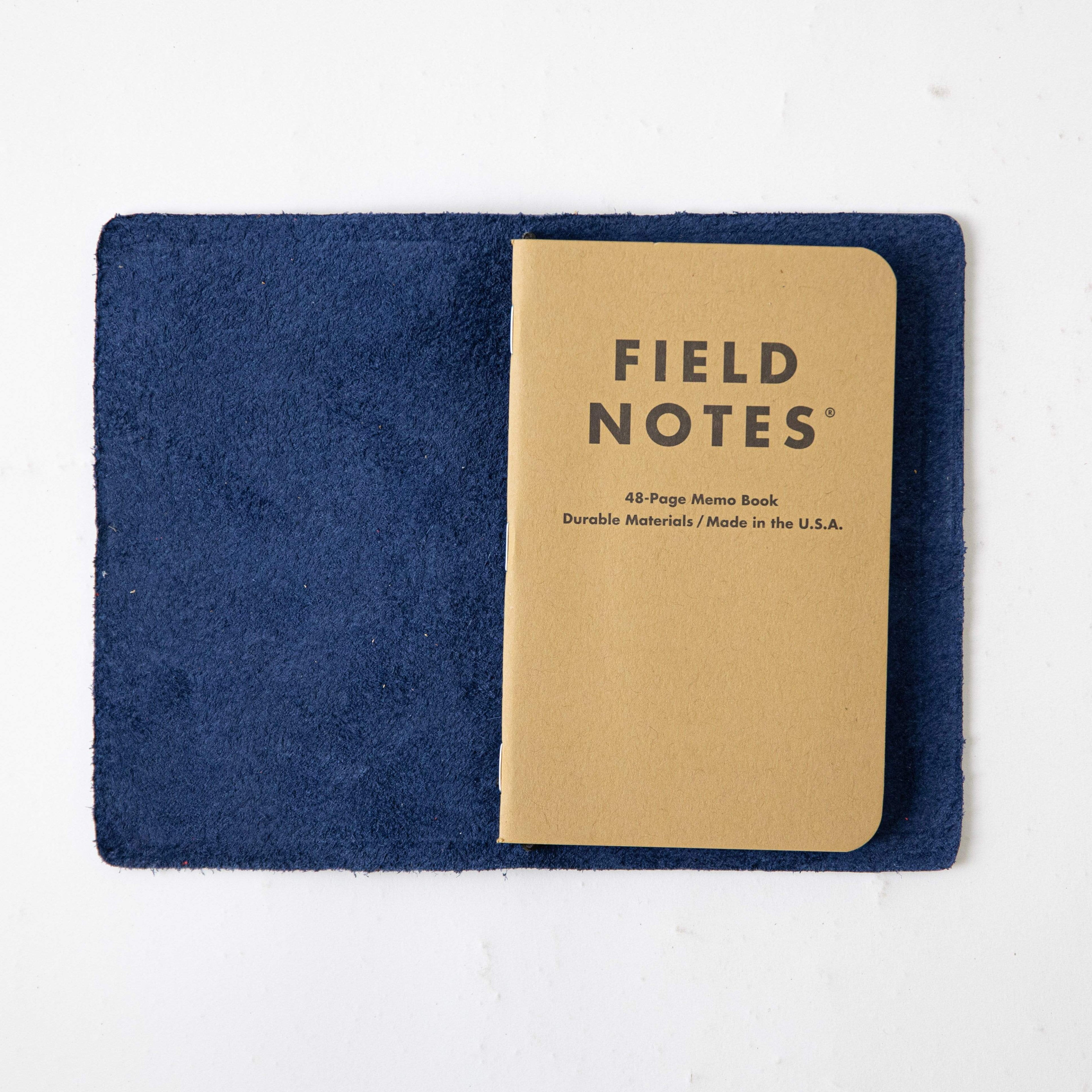 Navy Kodiak Travel Notebook- leather journal - leather notebook - KMM & Co.