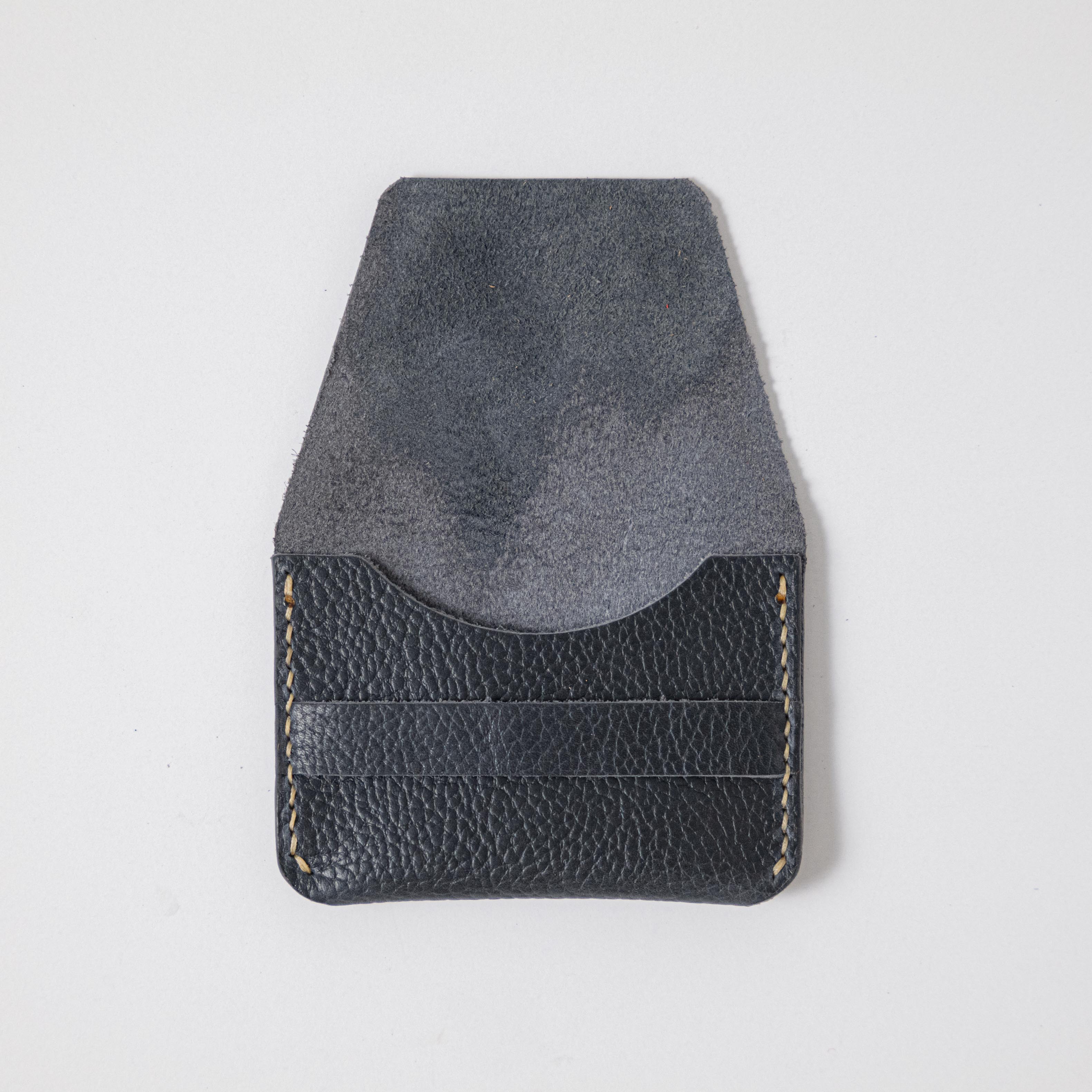 Navy Montana Flap Wallet- mens leather wallet - handmade leather wallets at KMM & Co.