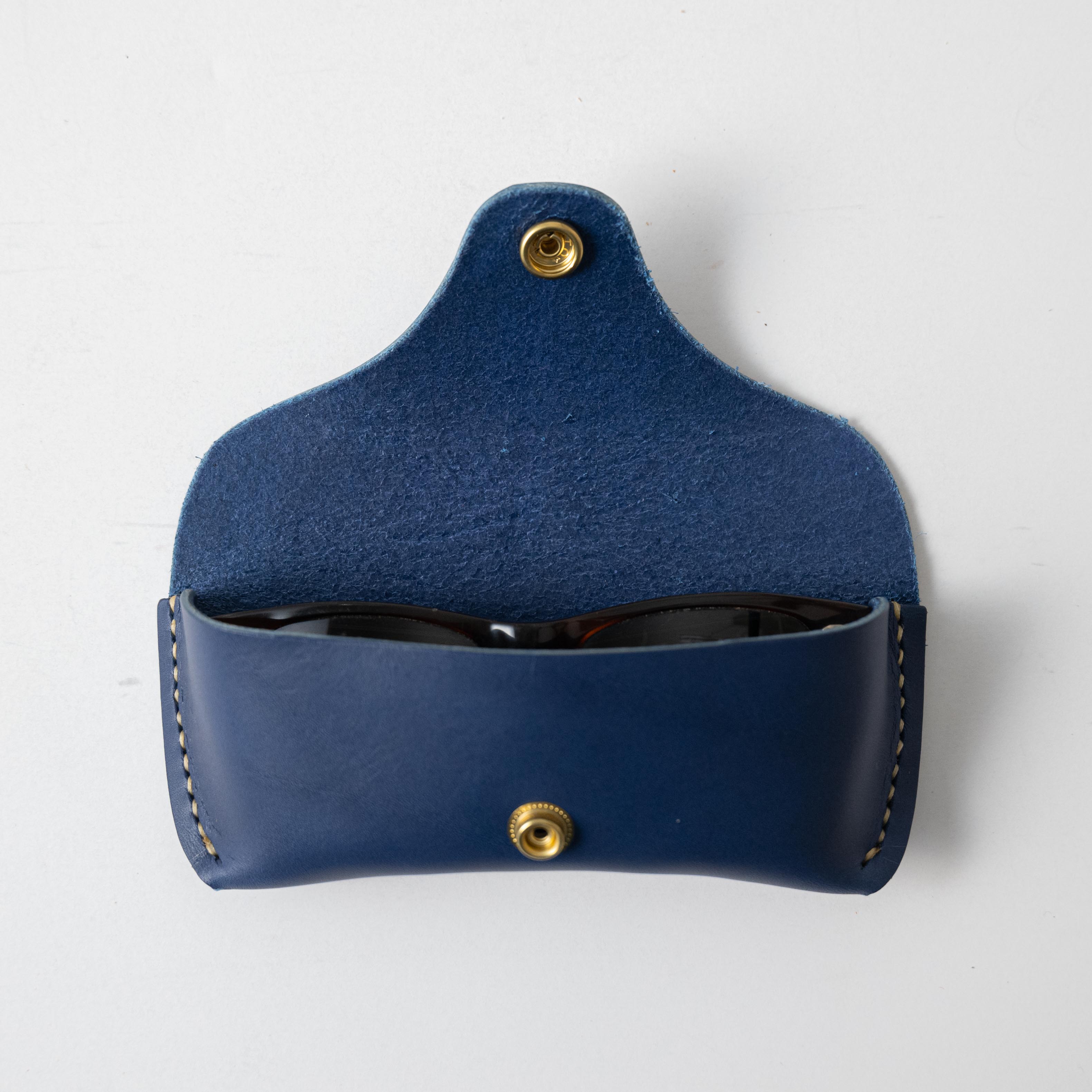 Navy Sunglasses Case- leather glasses case - KMM & Co.