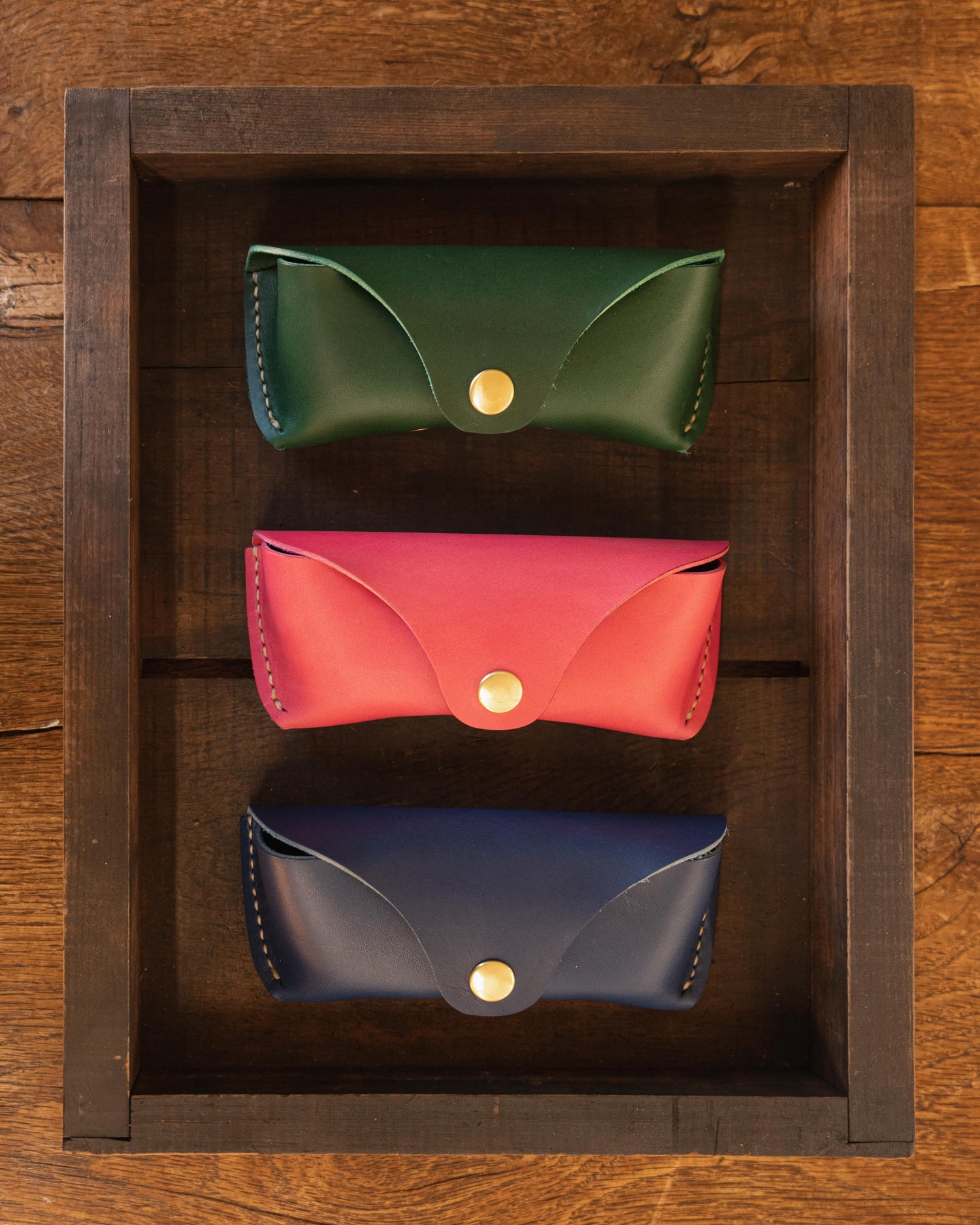 Navy Sunglasses Case- leather glasses case - KMM & Co.