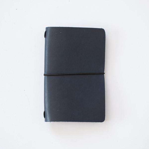 Navy Travel Notebook- leather journal - leather notebook - KMM & Co.