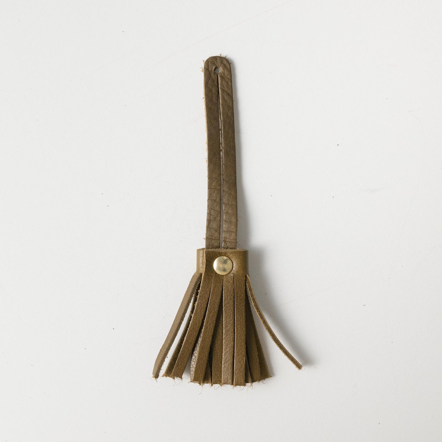 Olive Cypress Mini Tassel- leather tassel keychain - KMM & Co.