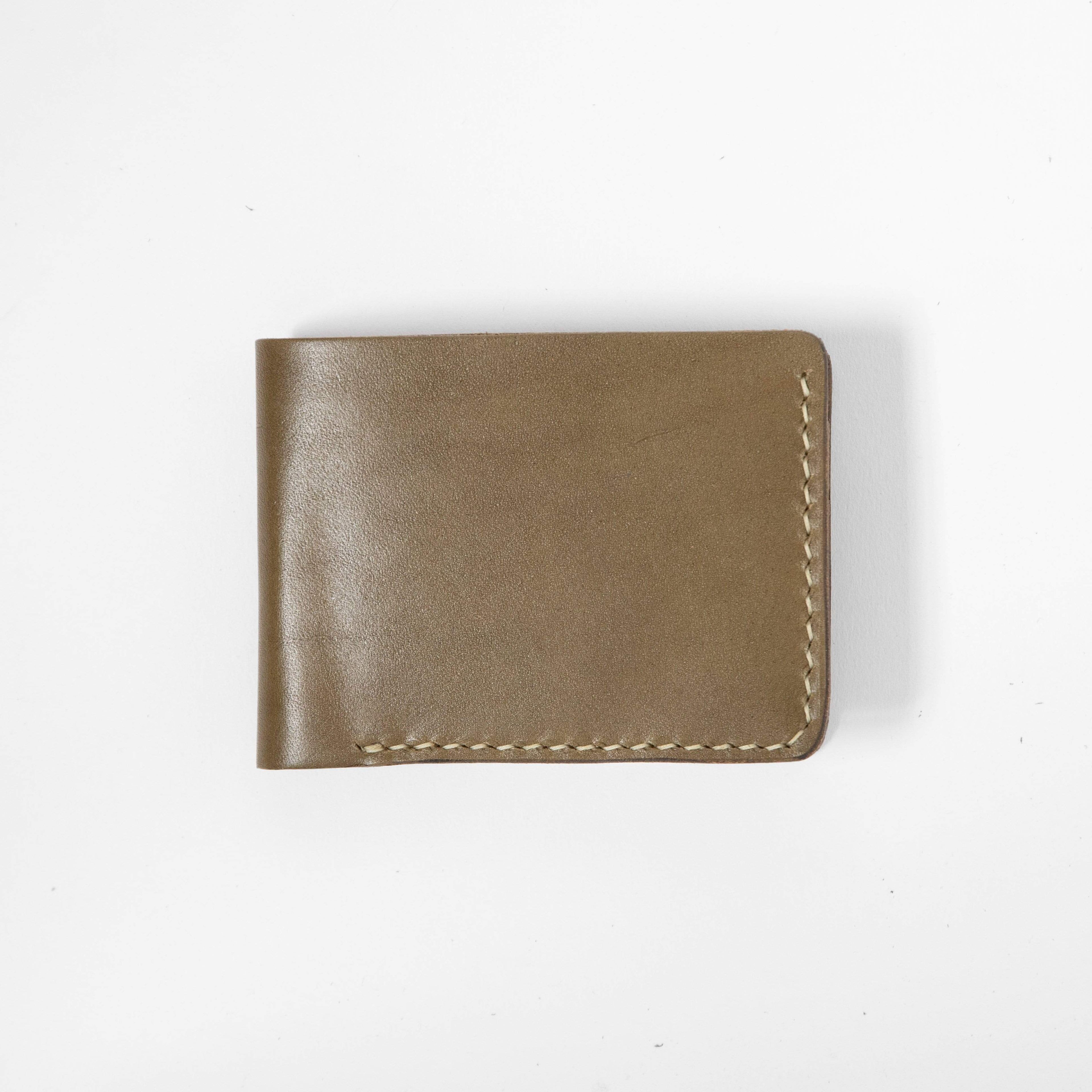 Olive Green Billfold- leather billfold wallet - mens leather bifold wallet - KMM &amp; Co.