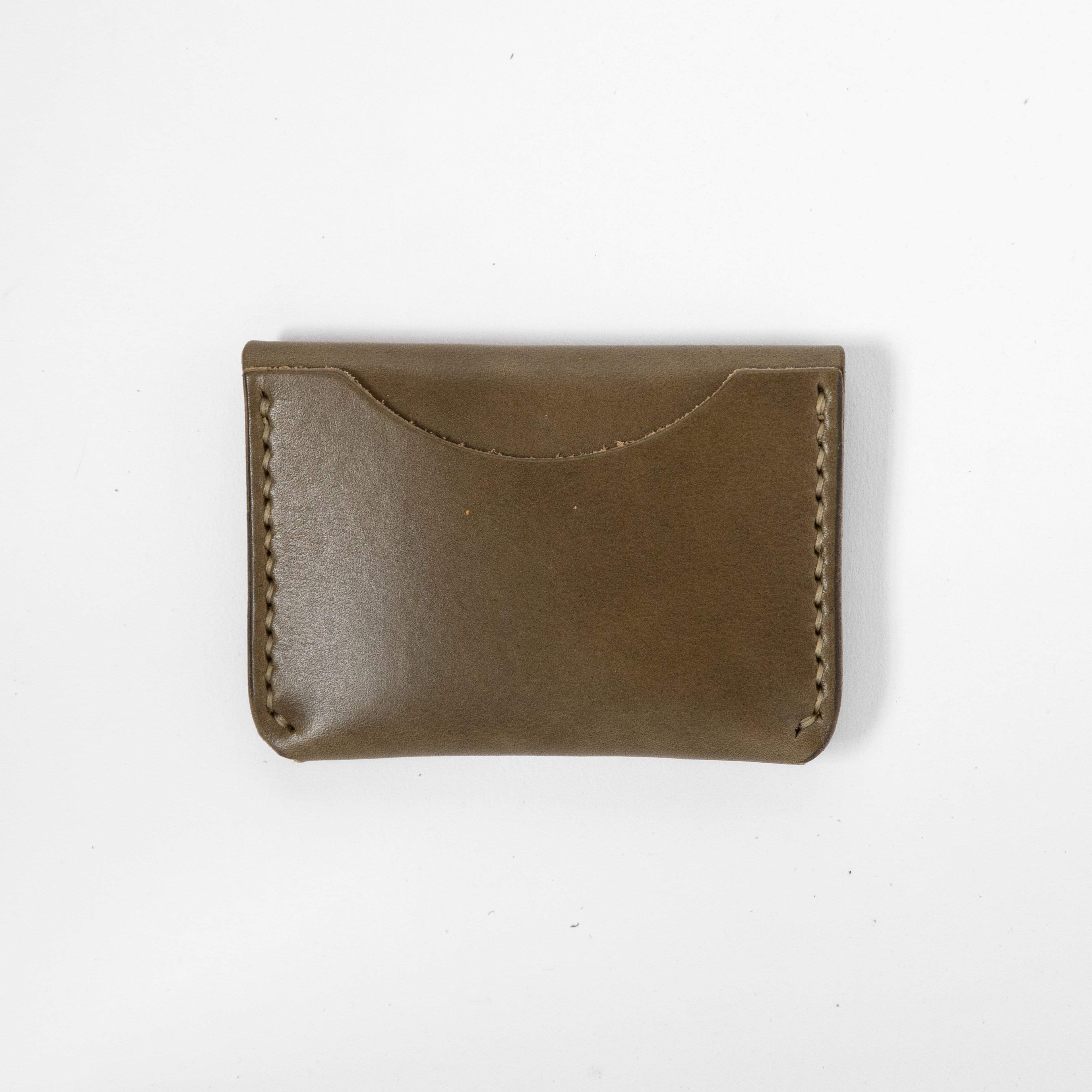 Olive Green Flap Wallet- mens leather wallet - handmade leather wallets at KMM & Co.