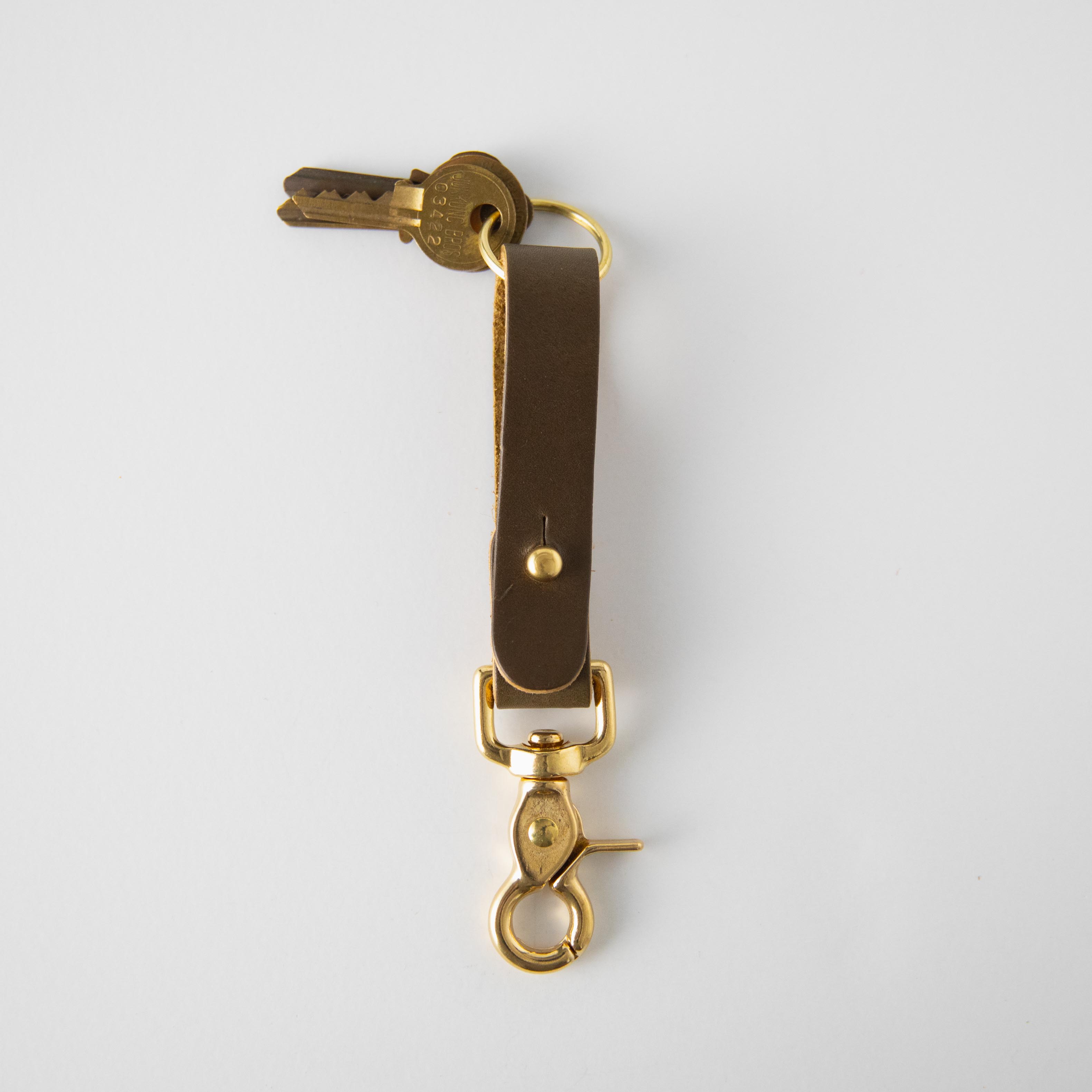 Olive Key Lanyard- leather keychain for men and women - KMM & Co.