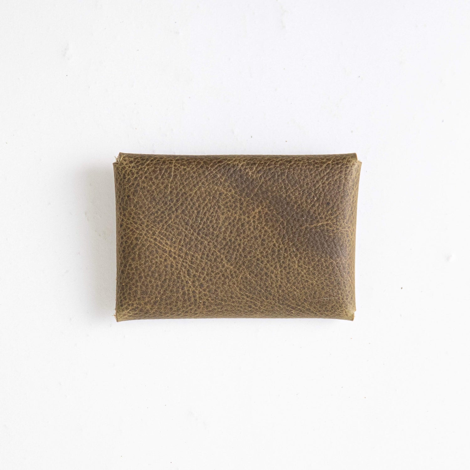 Olive Kodiak Card Envelope- card holder wallet - leather wallet made in America at KMM & Co.