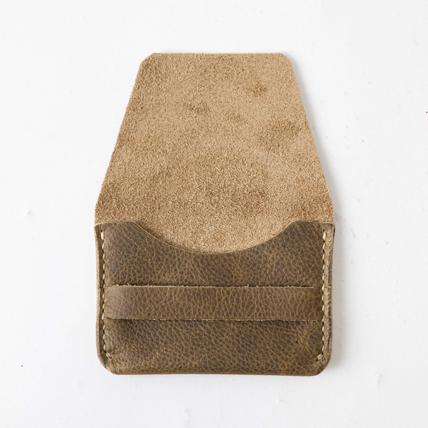 Olive Kodiak Flap Wallet- mens leather wallet - handmade leather wallets at KMM & Co.