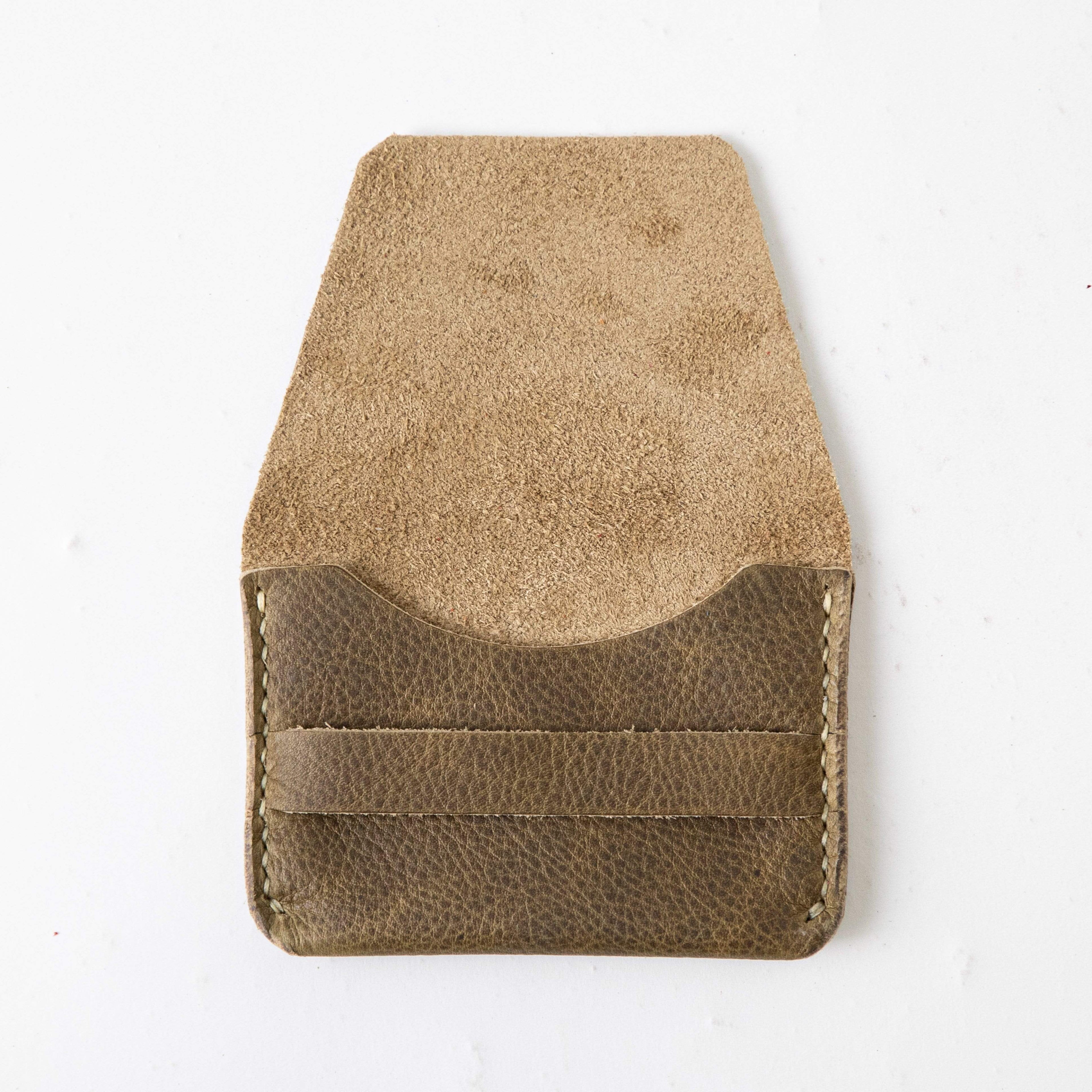 Olive Kodiak Flap Wallet- mens leather wallet - handmade leather wallets at KMM & Co.