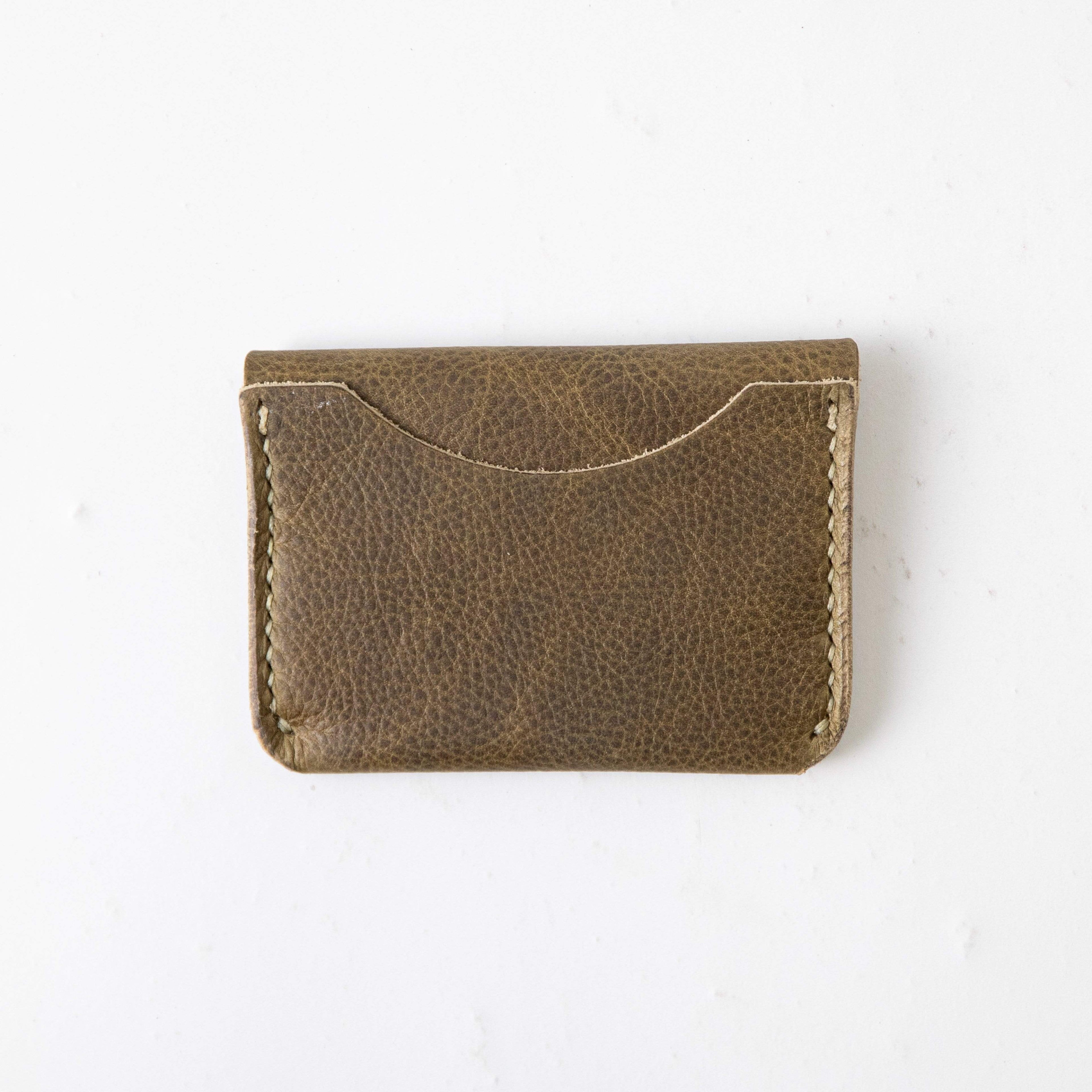Olive Kodiak Flap Wallet- mens leather wallet - handmade leather wallets at KMM & Co.