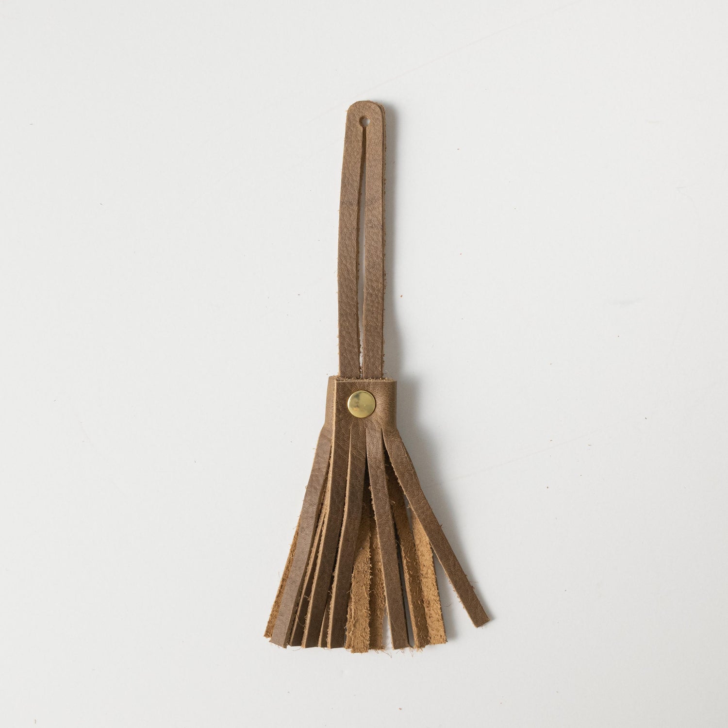 Olive Kodiak Leather Tassel- leather tassel keychain - KMM & Co.