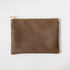 Olive Kodiak Medium Zip Pouch- leather zipper pouch - KMM & Co.