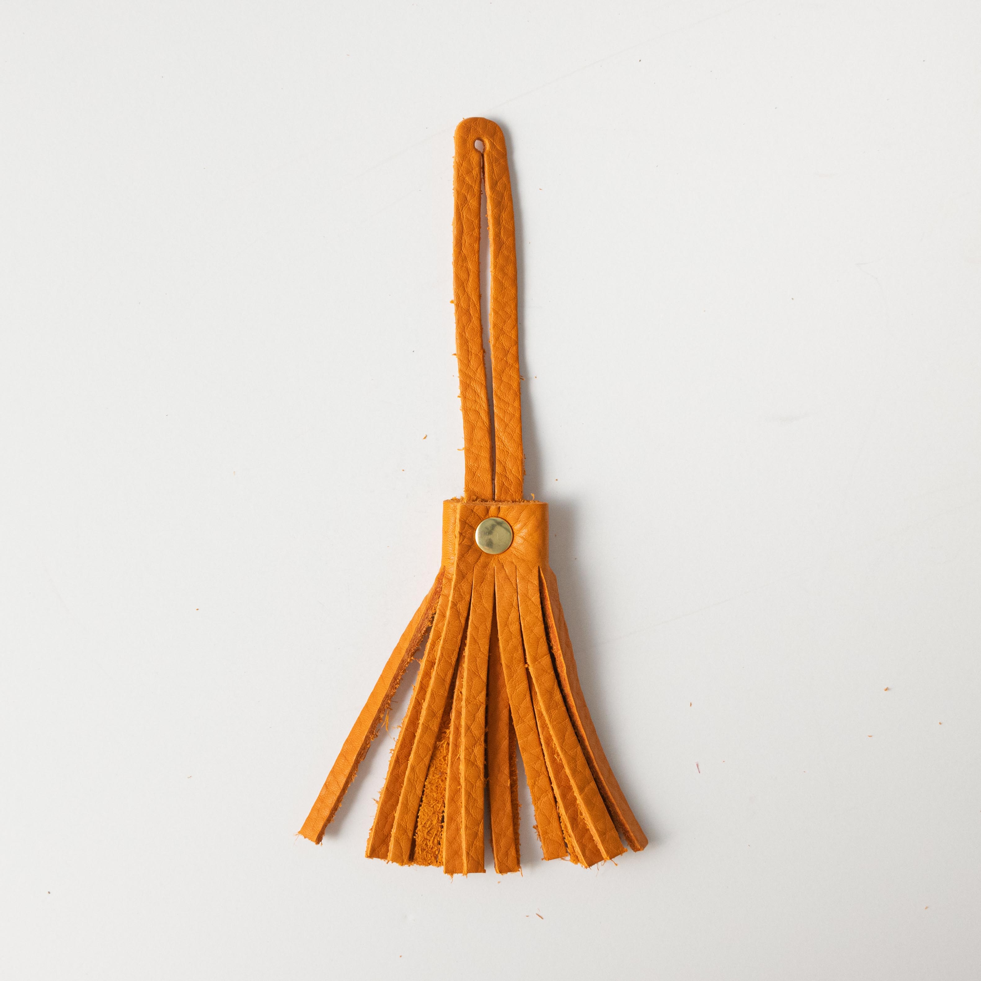 Orange Cypress Leather Tassel- leather tassel keychain - KMM & Co.