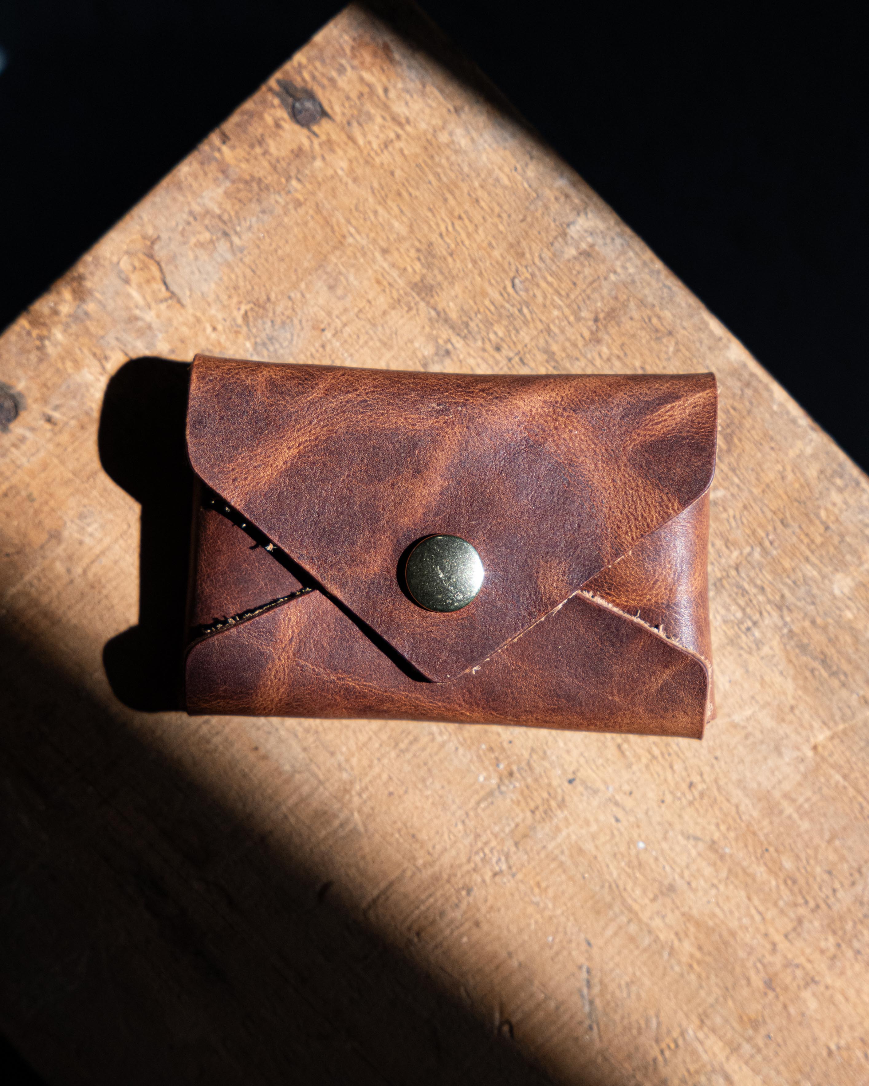 Original Bison Card Envelope- card holder wallet - leather wallet made in America at KMM & Co.