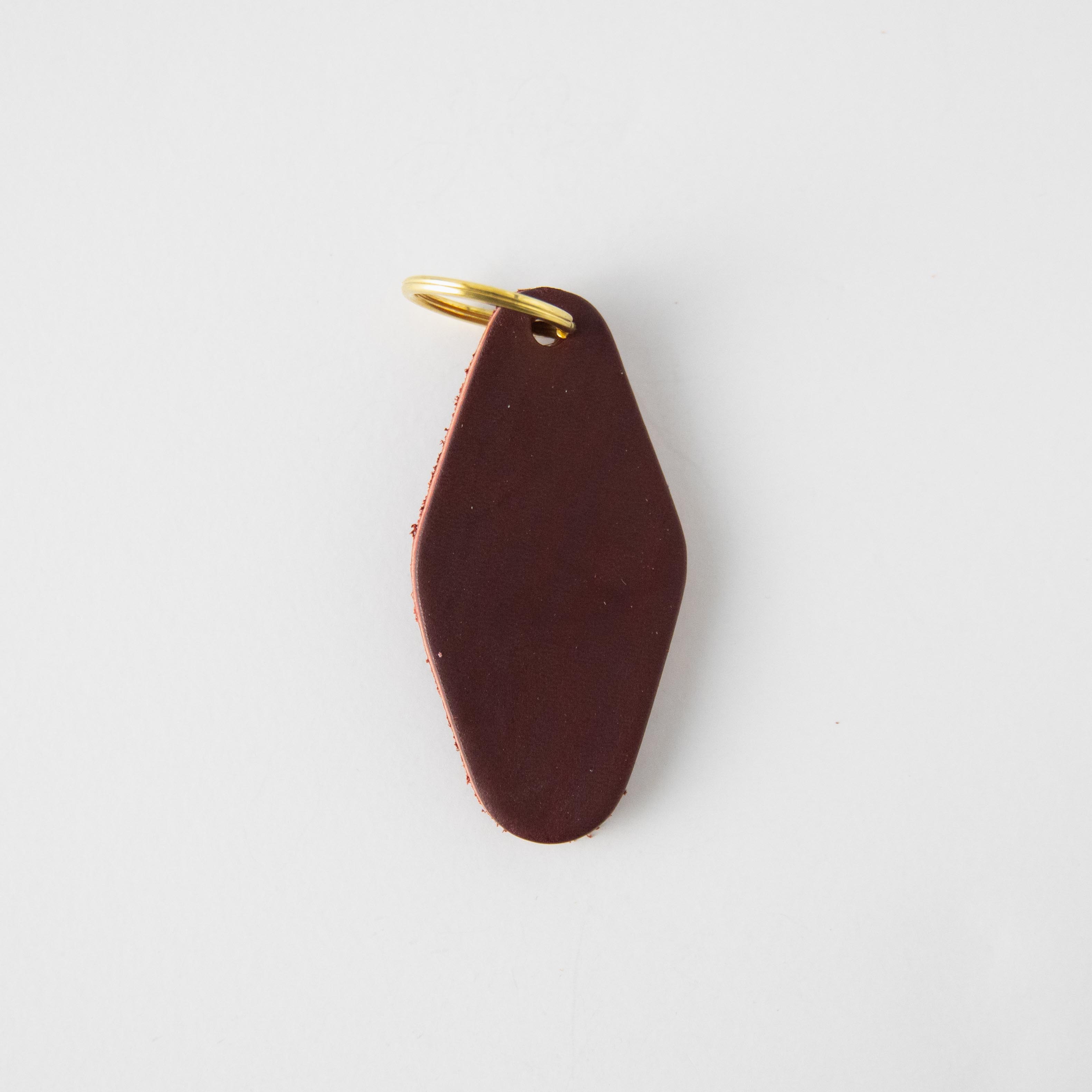 Oxblood Hotel Key Fob- leather keychain - leather key holder - leather key fob - KMM & Co.
