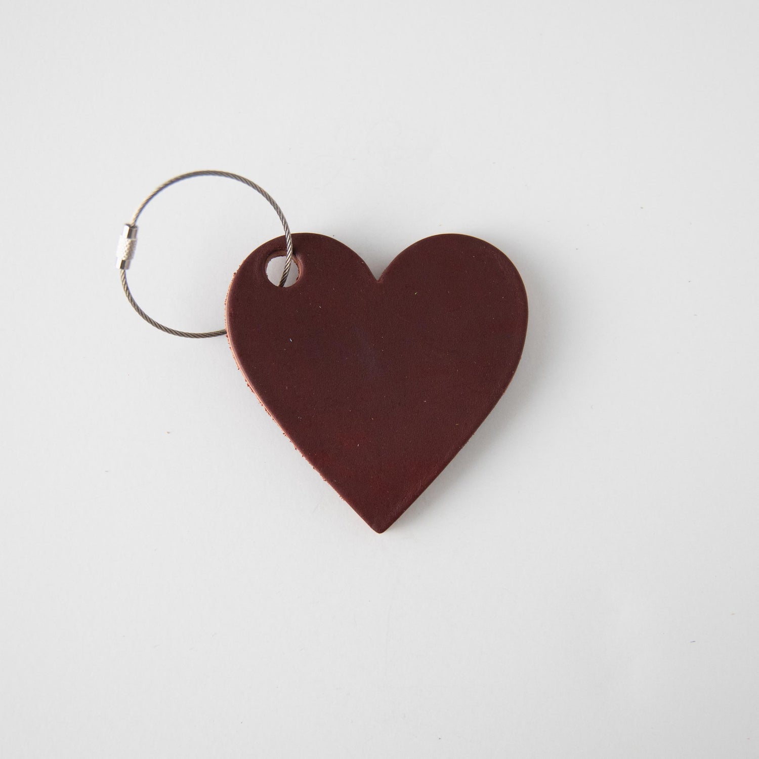 Oxblood Leather Heart Tag- personalized luggage tags - custom luggage tags - KMM & Co.