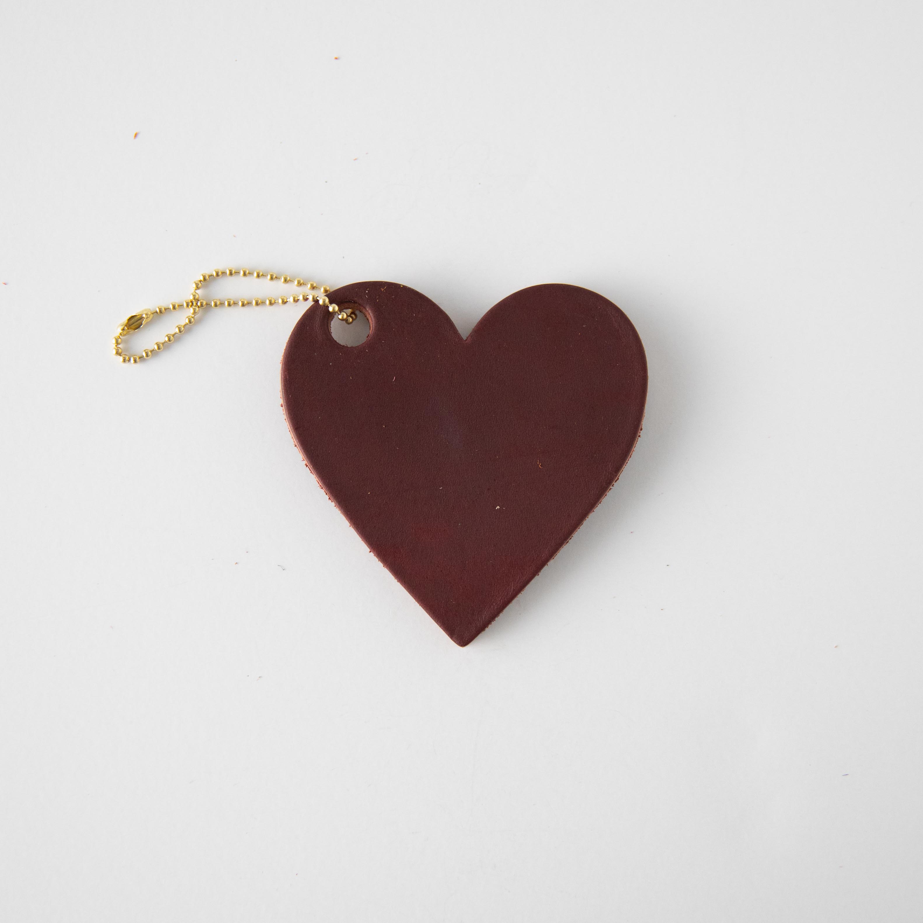 Oxblood Leather Heart Tag- personalized luggage tags - custom luggage tags - KMM & Co.