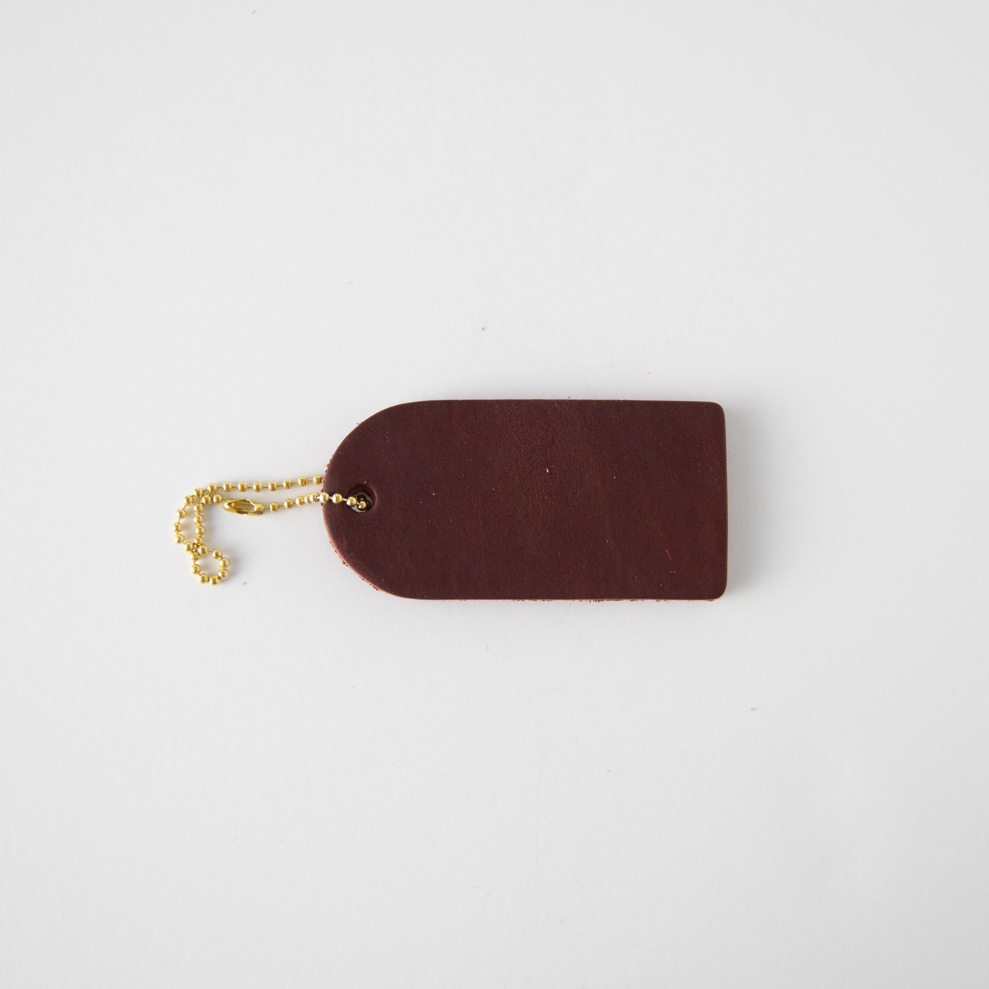 Oxblood Mini Leather Tag- personalized luggage tags - custom luggage tags - KMM & Co.