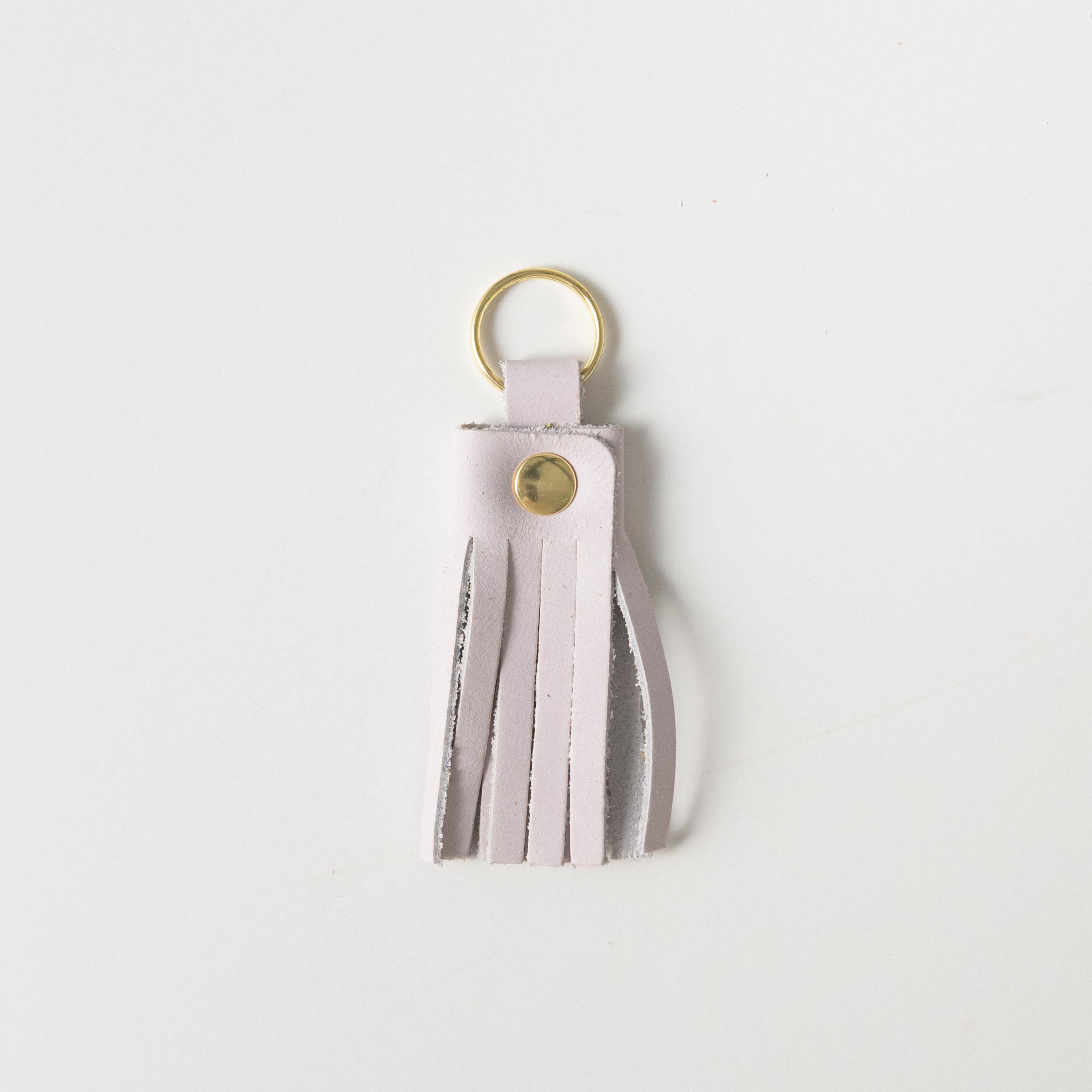 Mini Leather Tassel: Pearl | Leather Bag Charm by KMM & Co.