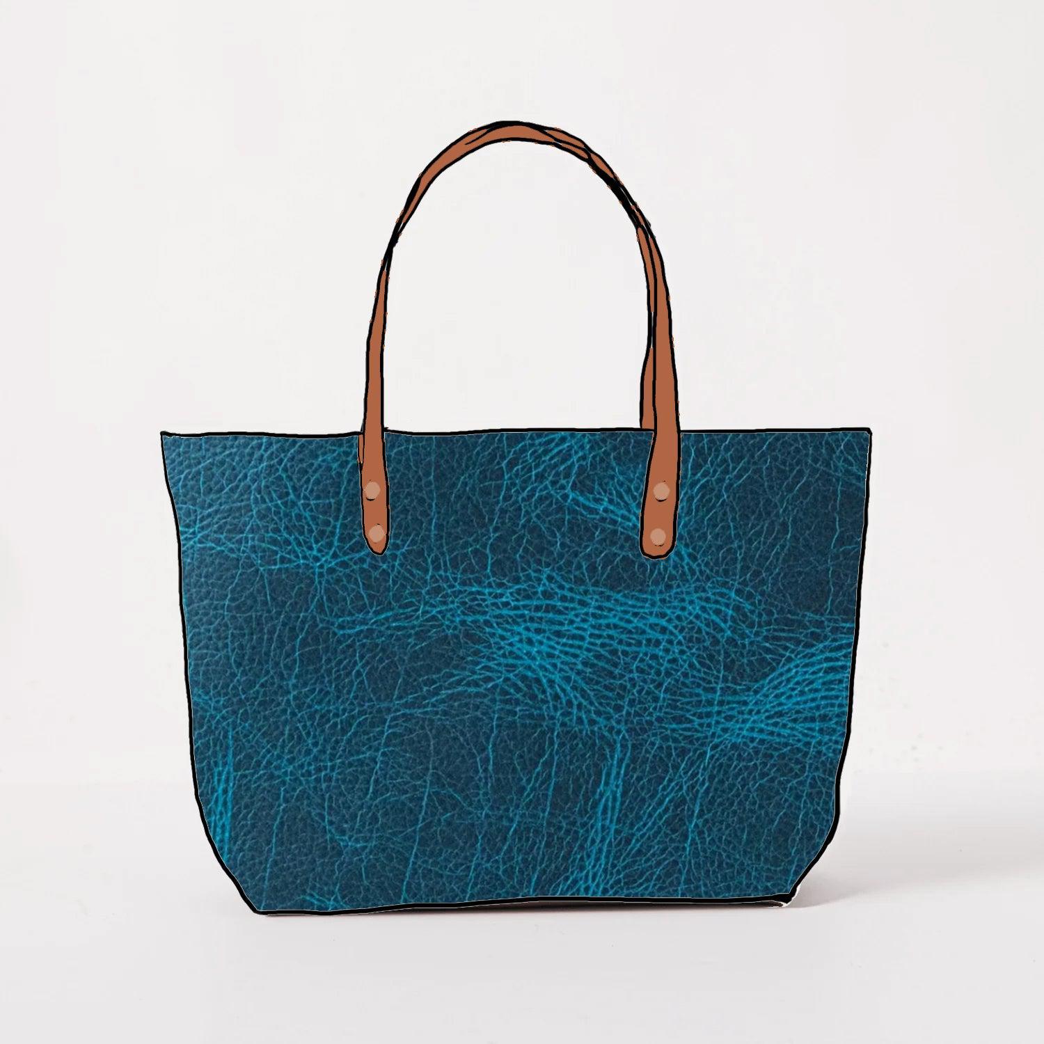 Petrol Blue Bison East West Tote