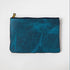 Petrol Blue Bison Medium Zip Pouch- leather zipper pouch - KMM & Co.