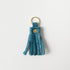 Petrol Blue Bison Tassel Keychain- leather tassel keychain - KMM & Co.
