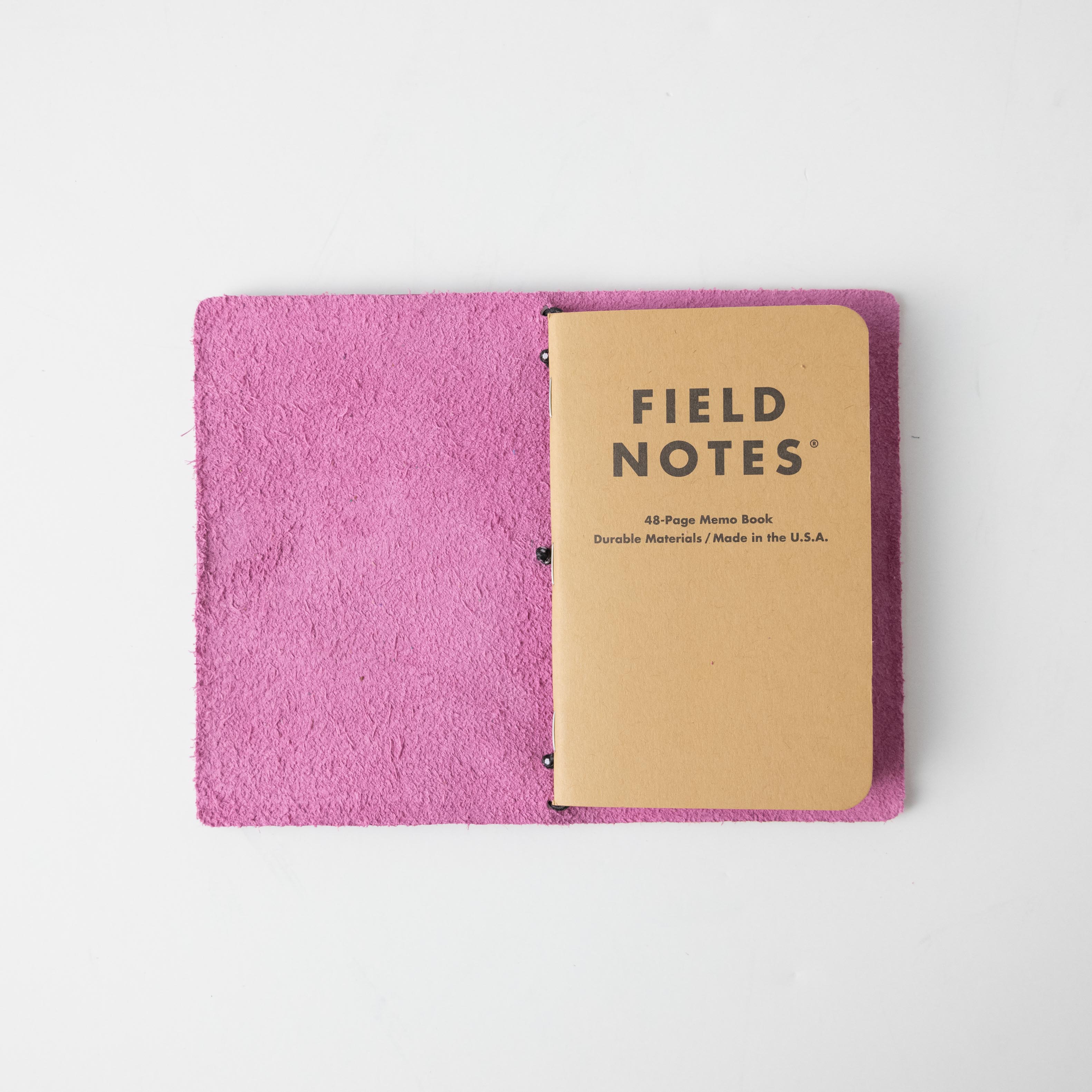 Pink Bulldog Travel Notebook- leather journal - leather notebook - KMM & Co.