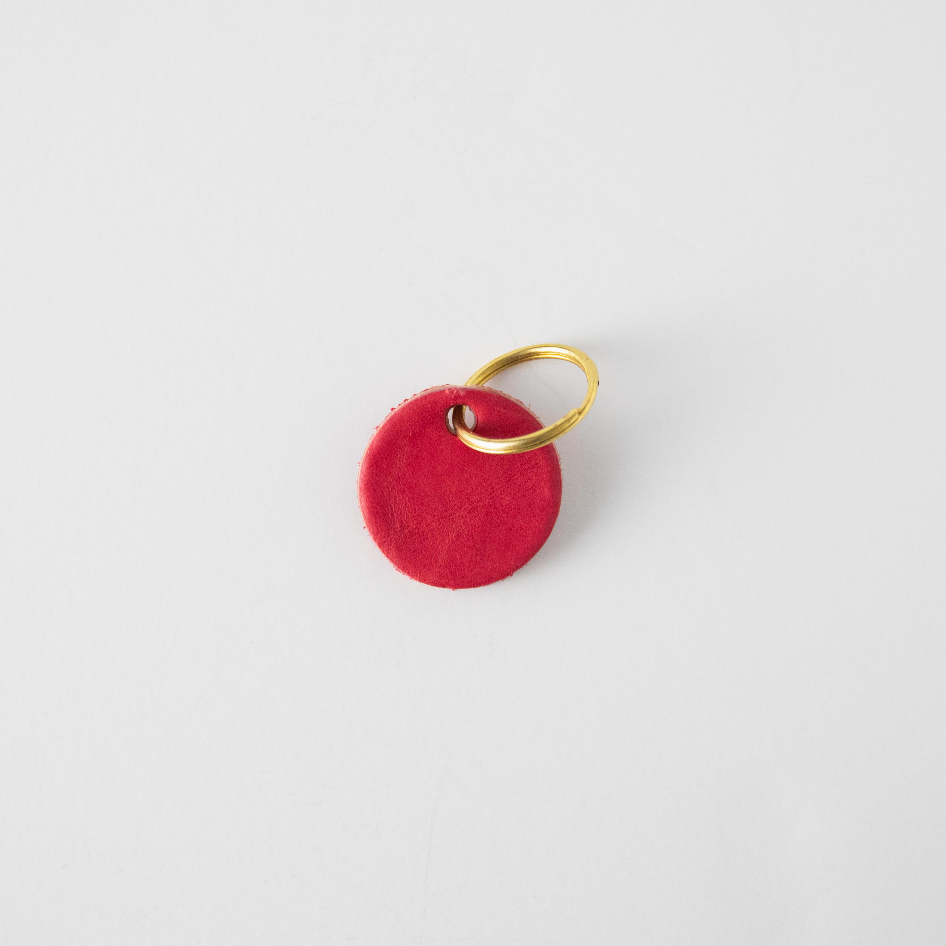 Pink Circle Key Fob- leather keychain - leather key holder - leather key fob - KMM & Co.
