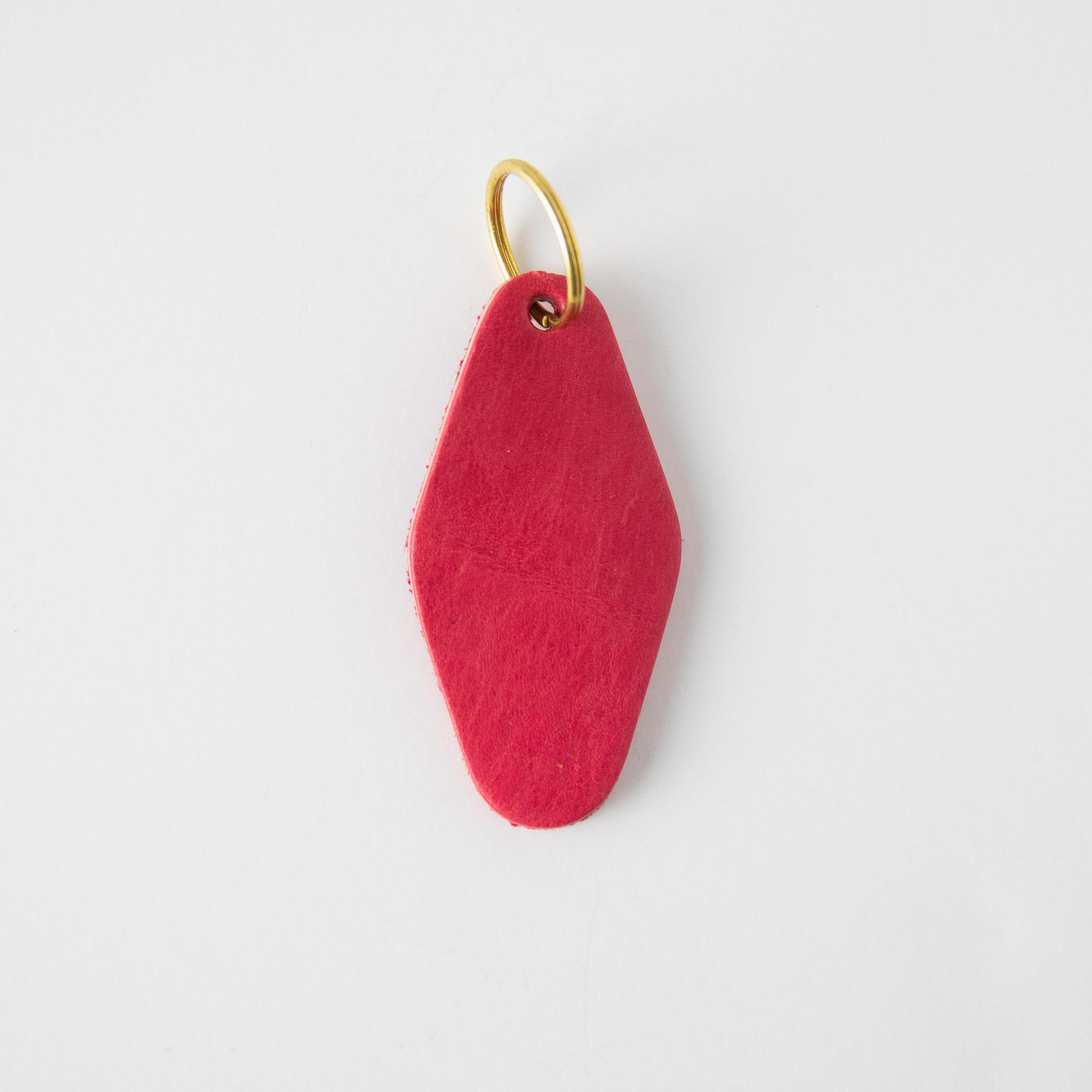 Pink Hotel Key Fob- leather keychain - leather key holder - leather key fob - KMM & Co.
