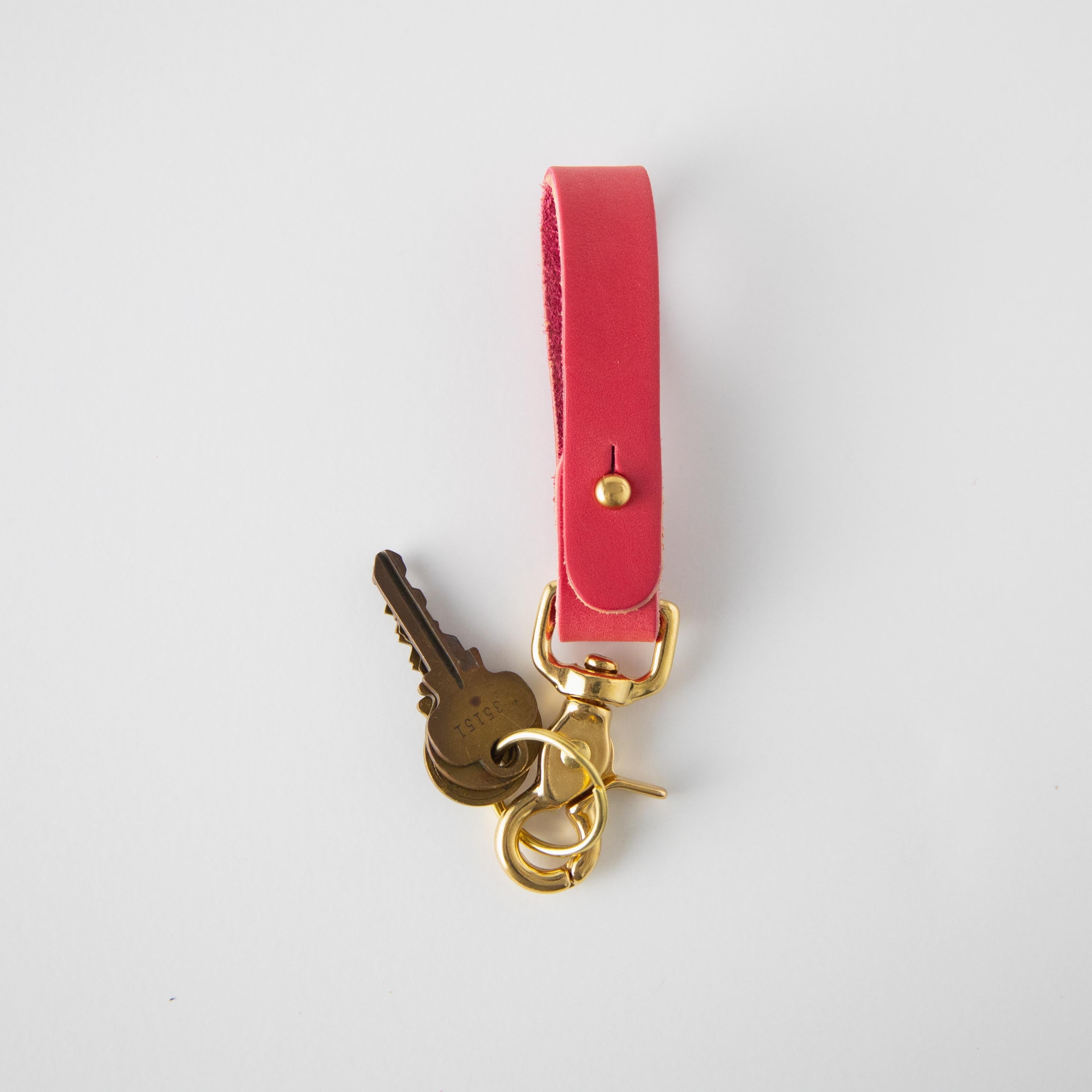 Pink Key Lanyard- leather keychain for men and women - KMM & Co.