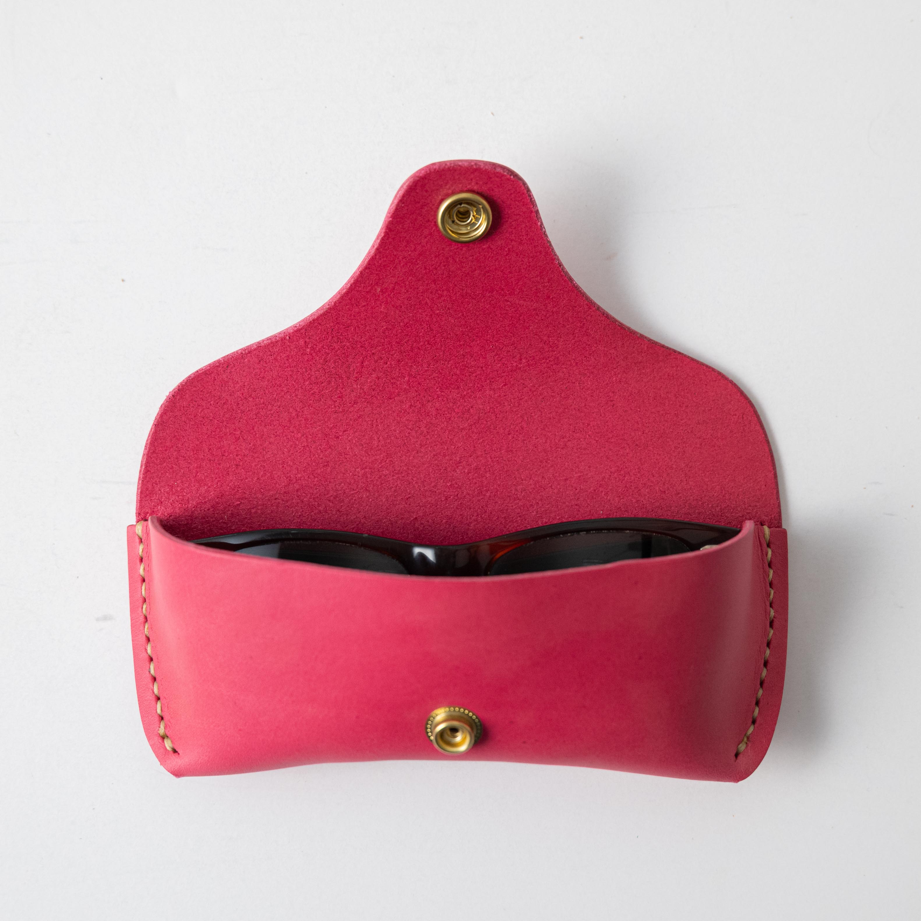 Pink Sunglasses Case- leather glasses case - KMM & Co.