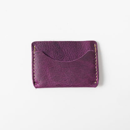 Purple Bison Card Case- mens leather wallet - leather wallets for women - KMM &amp; Co.