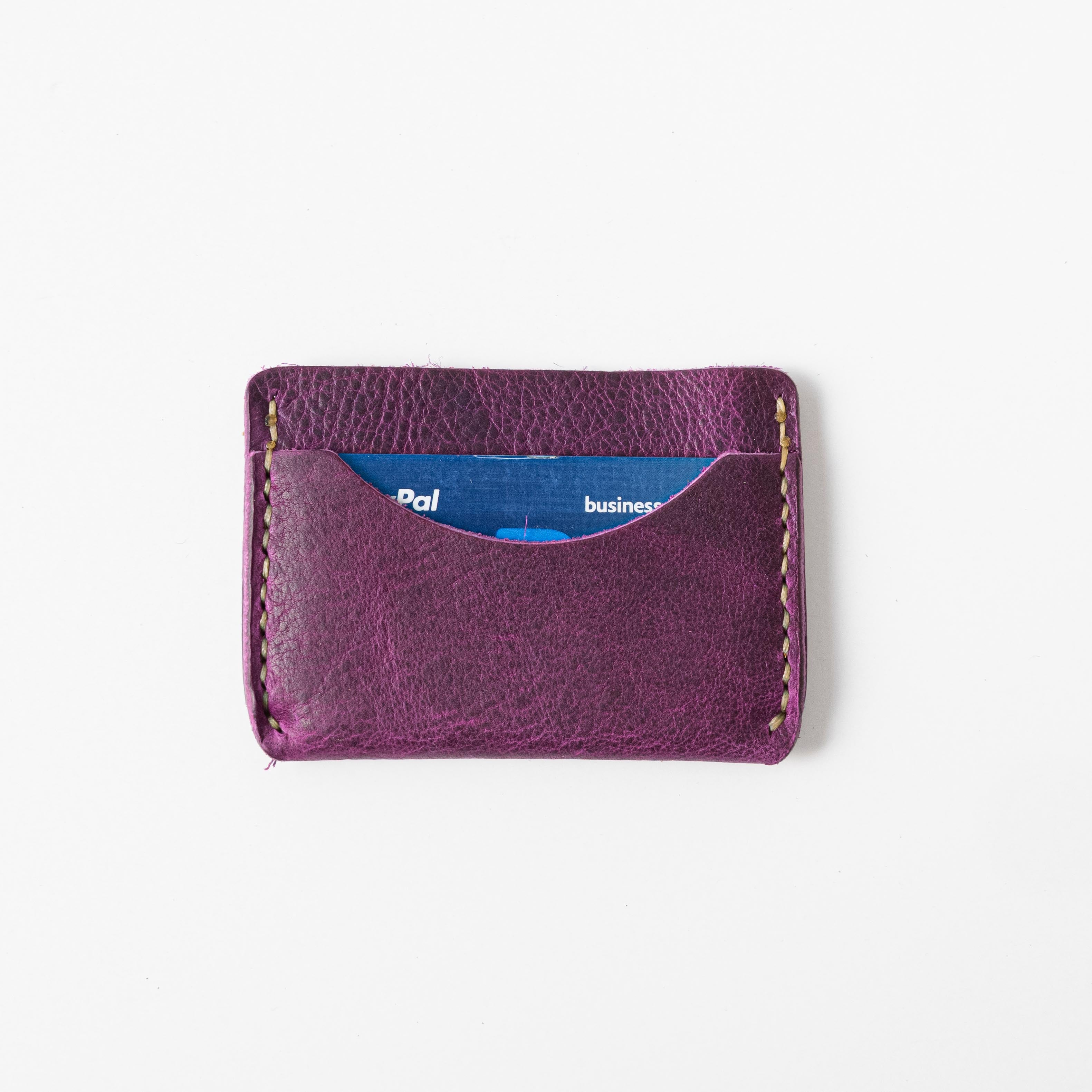 Purple Bison Card Case- mens leather wallet - leather wallets for women - KMM & Co.