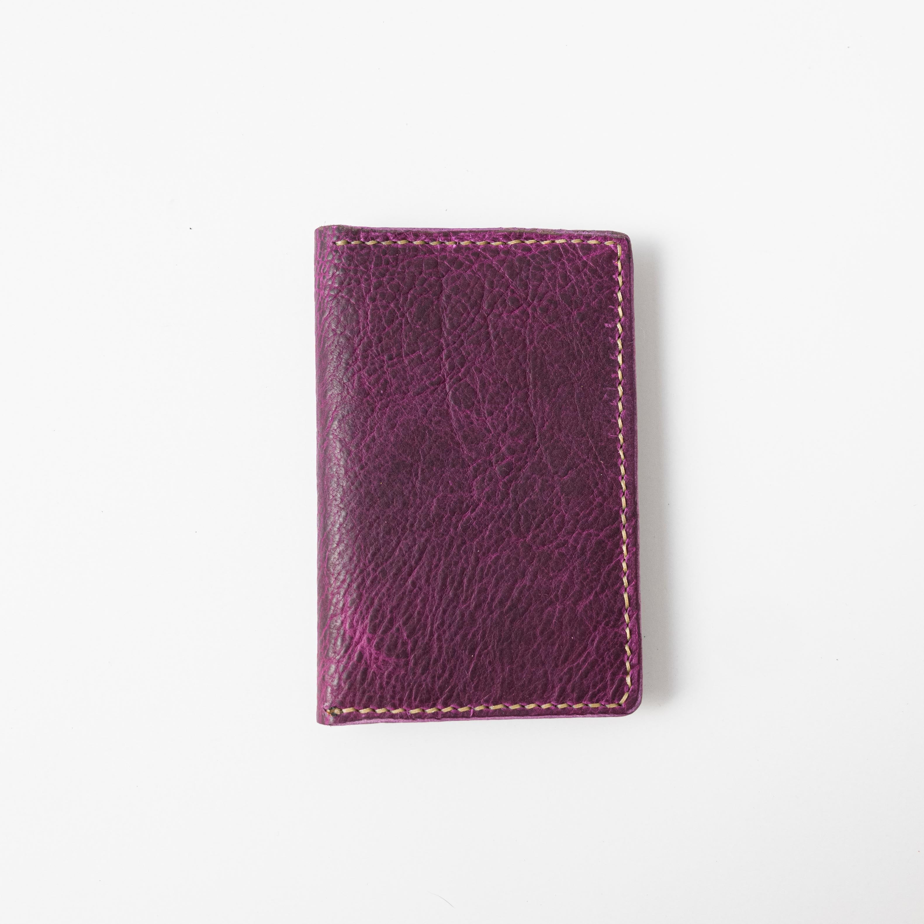 Purple Bison Notebook Wallet- leather notebook cover - passport holder - KMM &amp; Co.